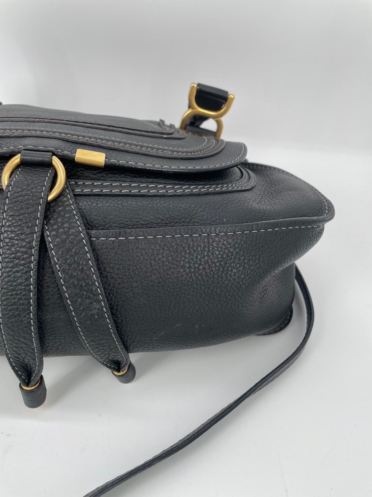 Preloved Chloe Marcie Satchel with long strap, Medium