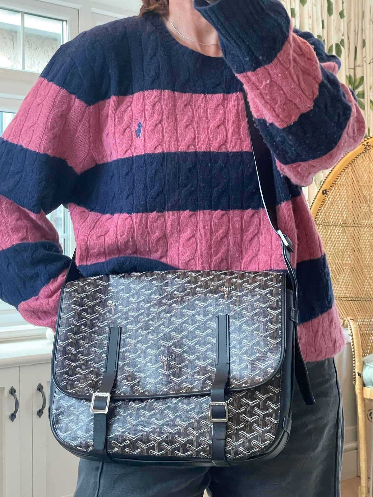 Preloved Goyard Goyardine Belvedere Messenger Bag, GM