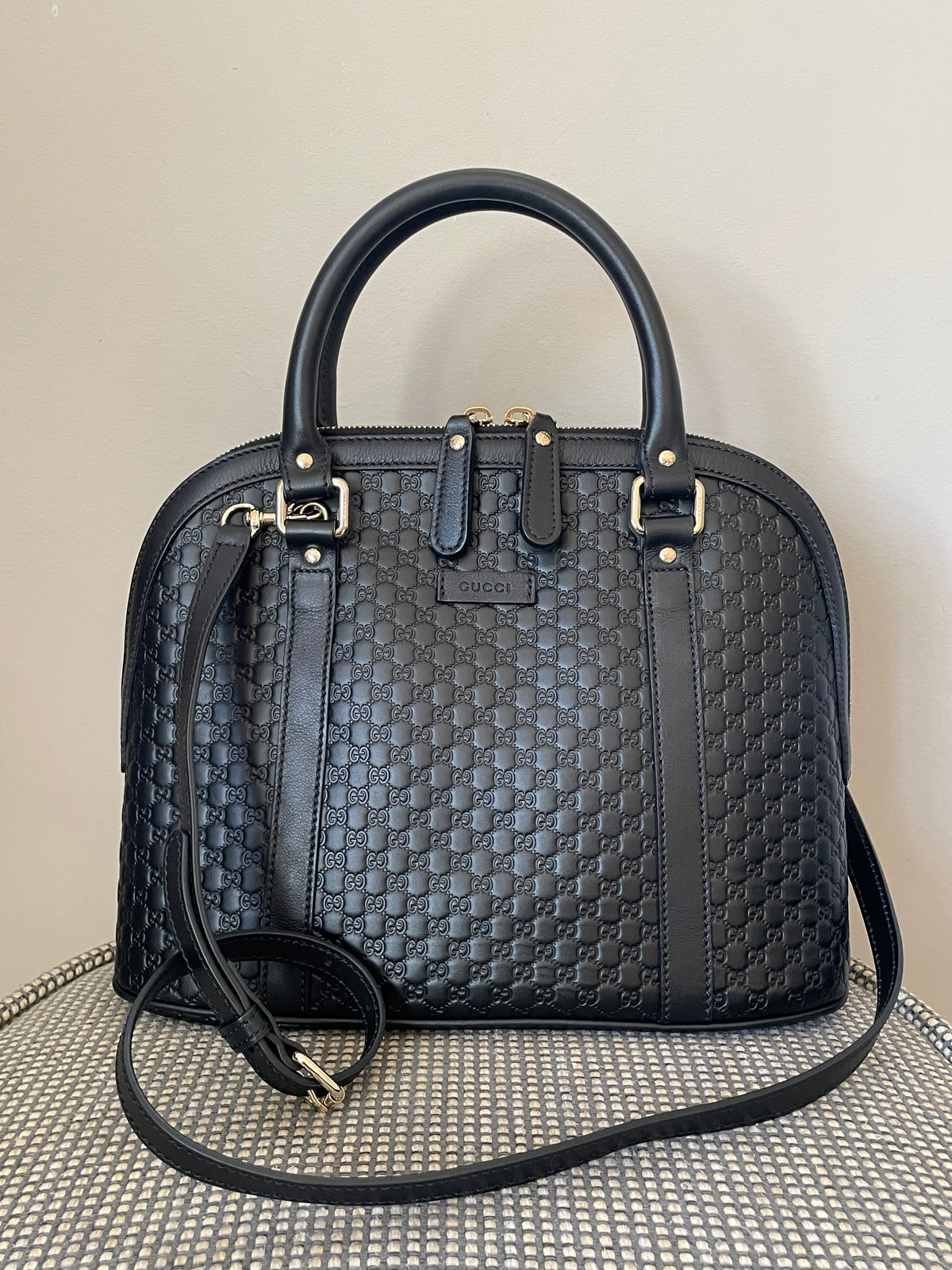 Preloved Gucci Guccissima  Dome Shoulder Bag, Medium
