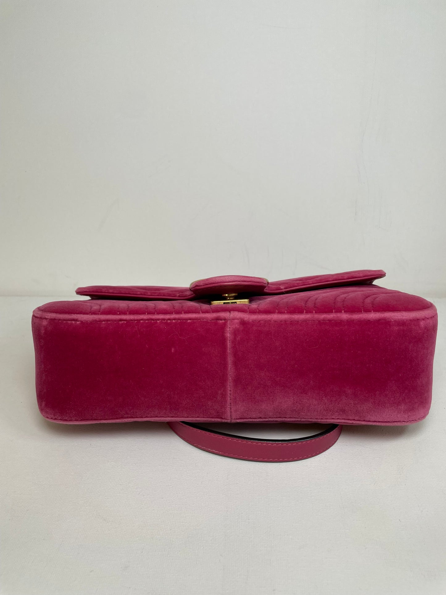 Preloved Gucci Velvet Matelasse GG Marmont Shoulder Bag, Small