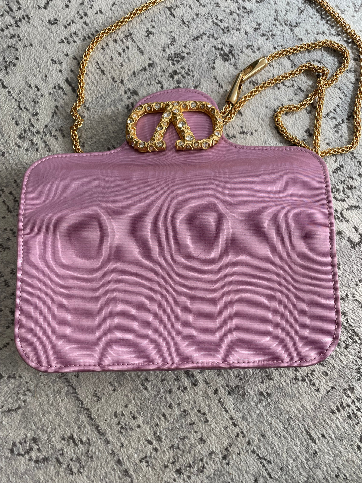 Preloved Valentino Garavani Loco Jewel Logo Moiré Clutch/Shoulder Bag