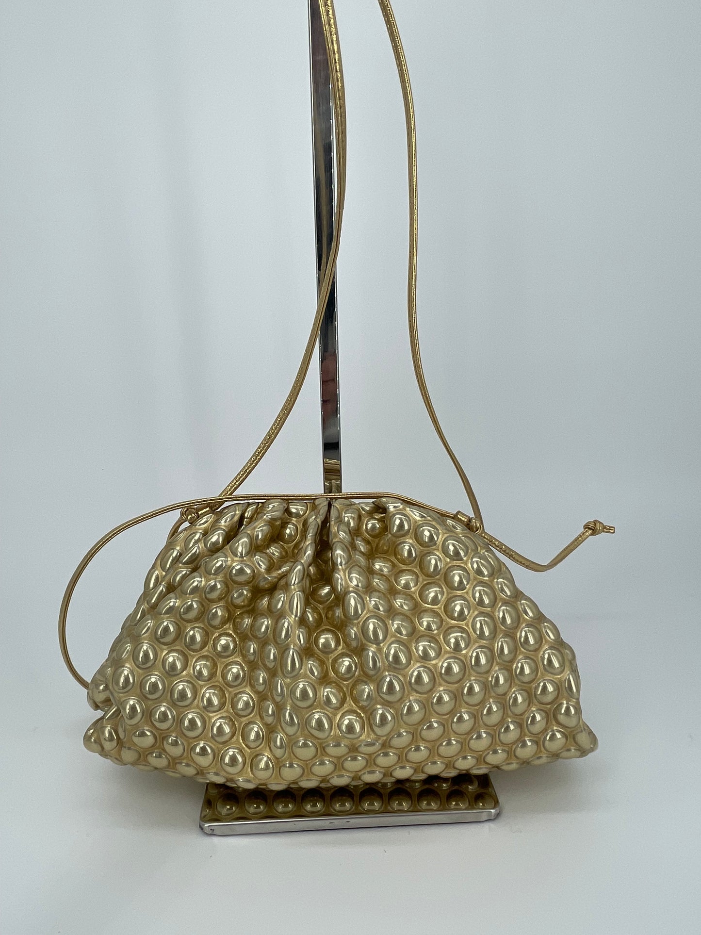 Preloved Bottega Veneta Metallic Bubble Pouch, Mini