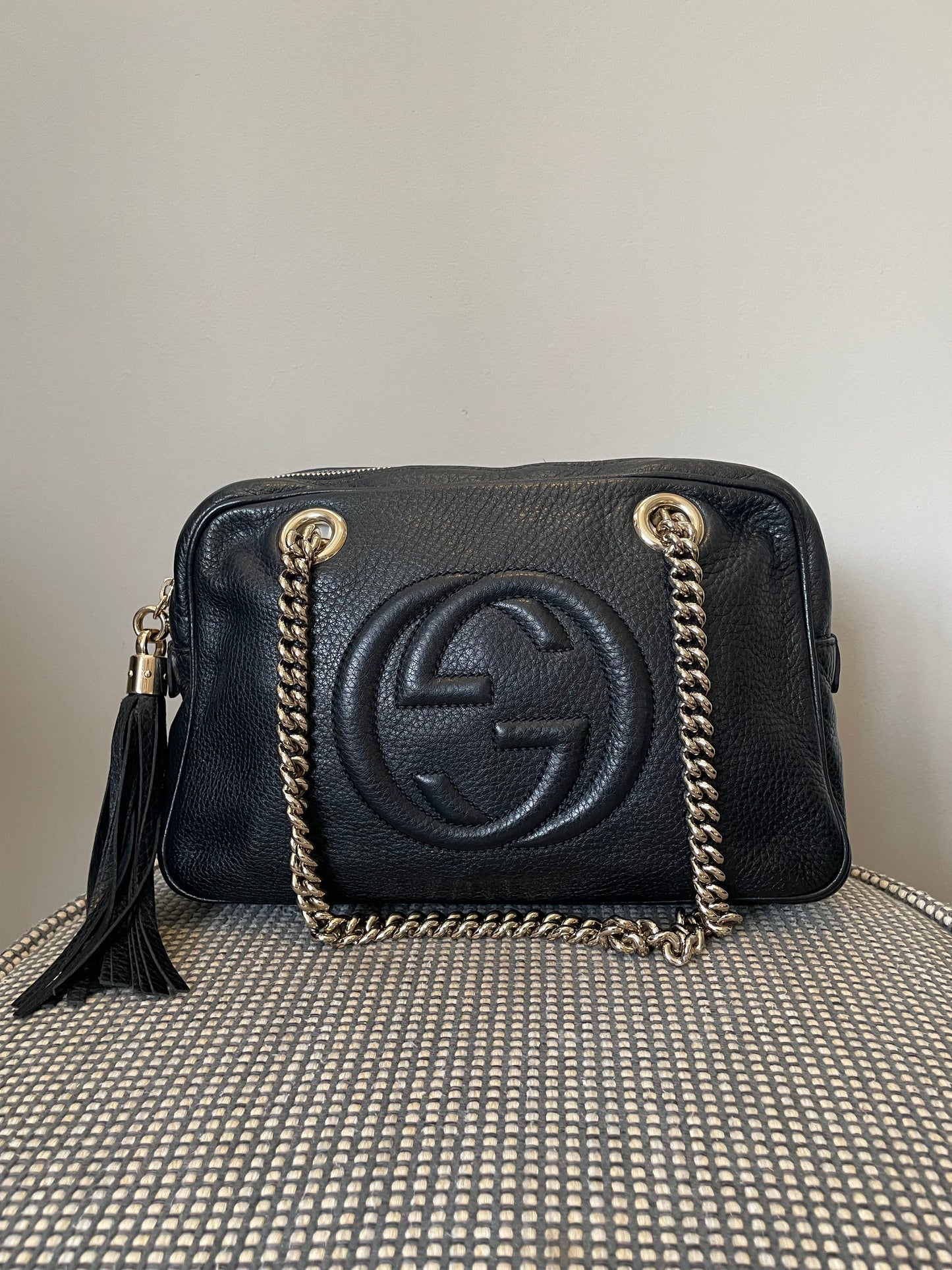 Preloved Gucci Chain Bowling Bag, Small