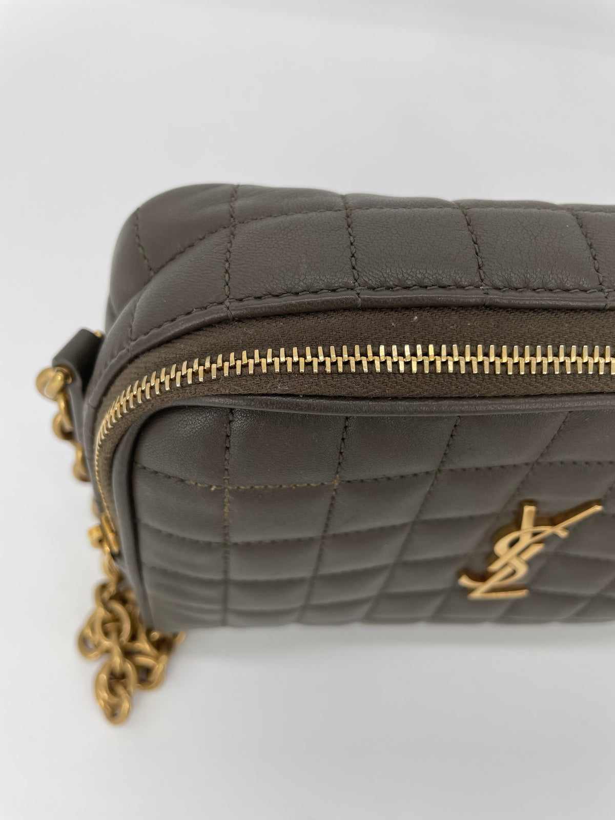 Preloved Saint Laurent Carre Quilted Cassandre Camera Bag, Mini