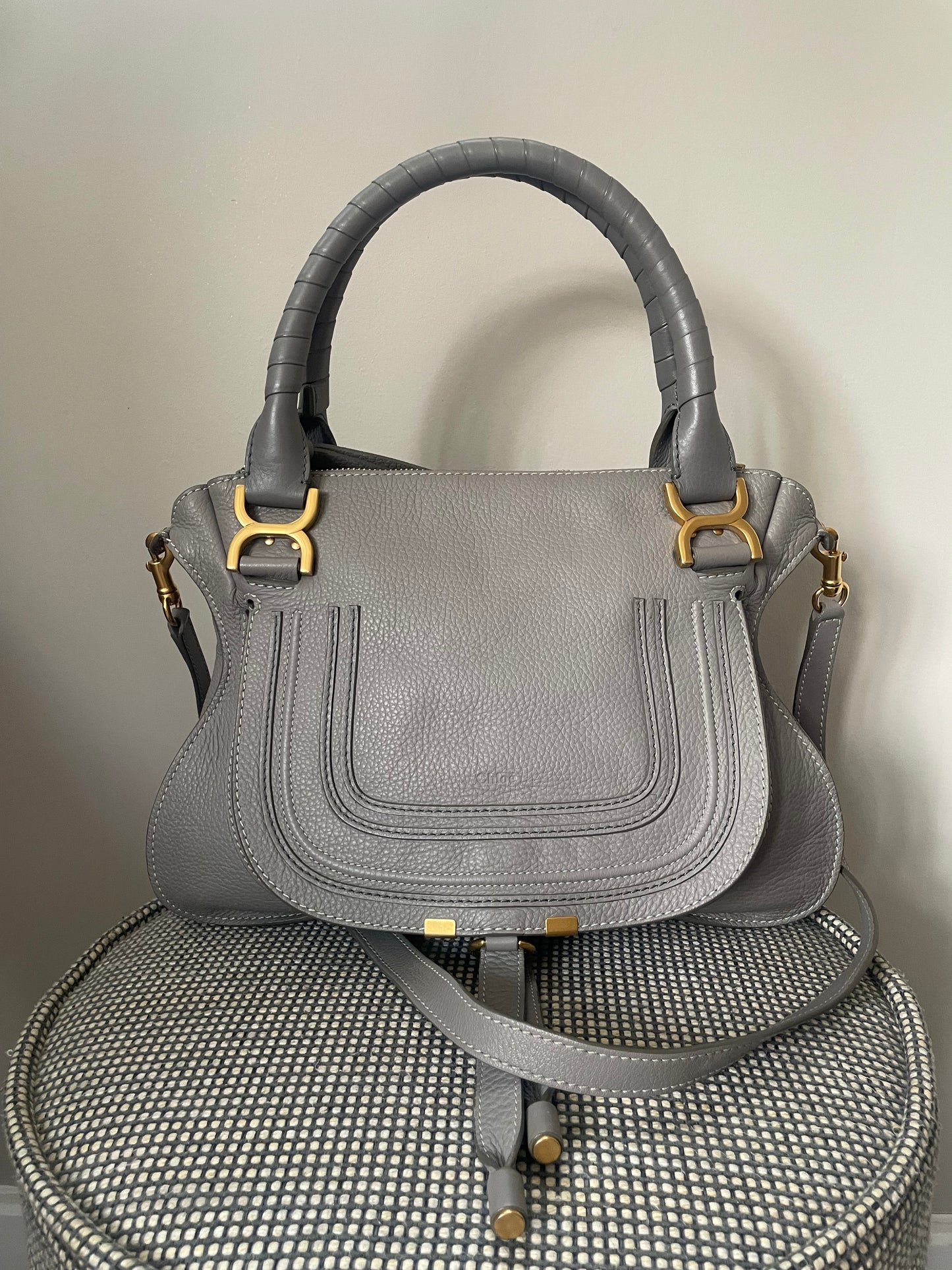 Preloved Chloe Marcie Two Handle Satchel Bag with Long Strap