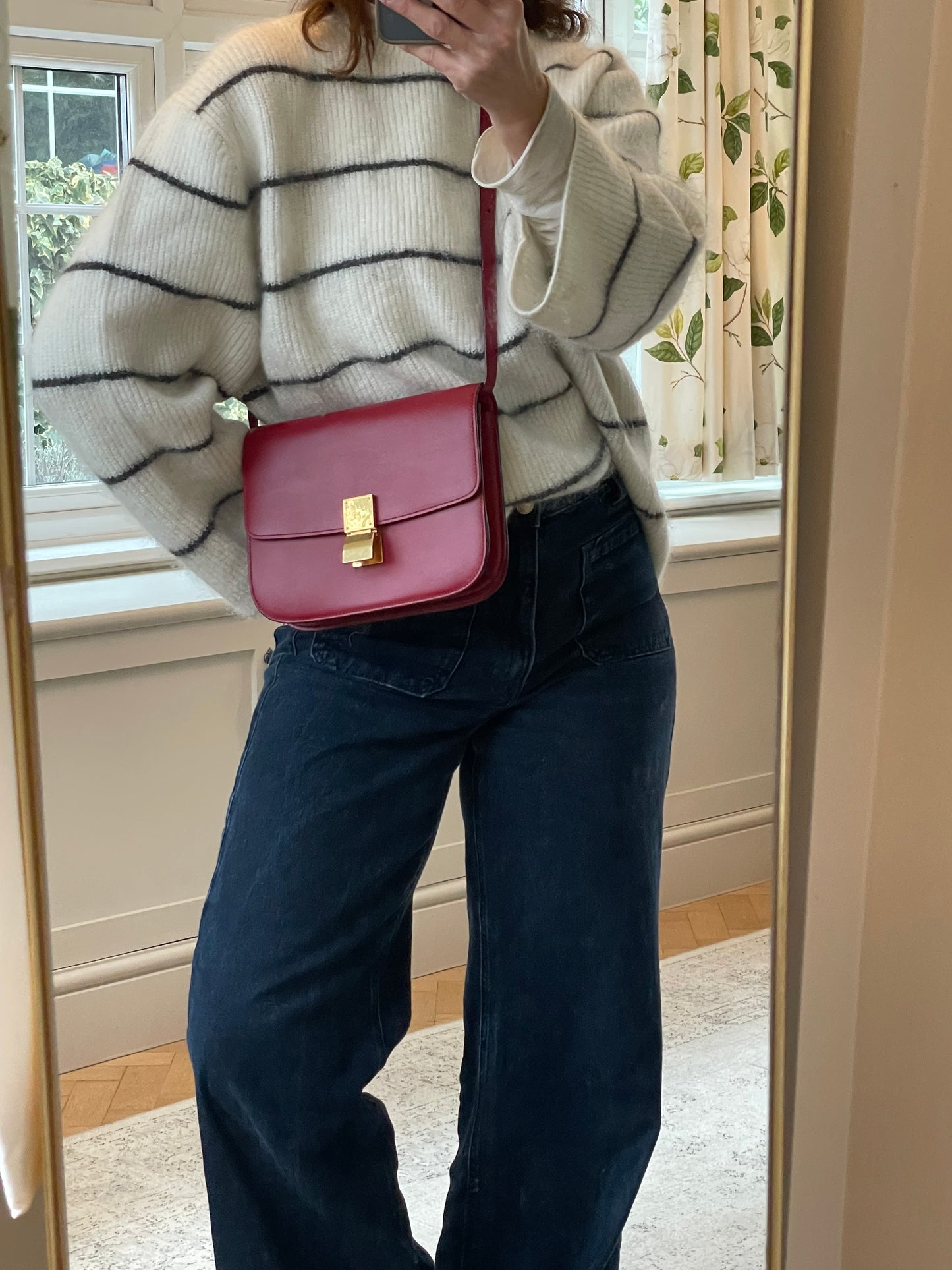 Preloved Celine Classic Box Shoulder Bag, Mesium