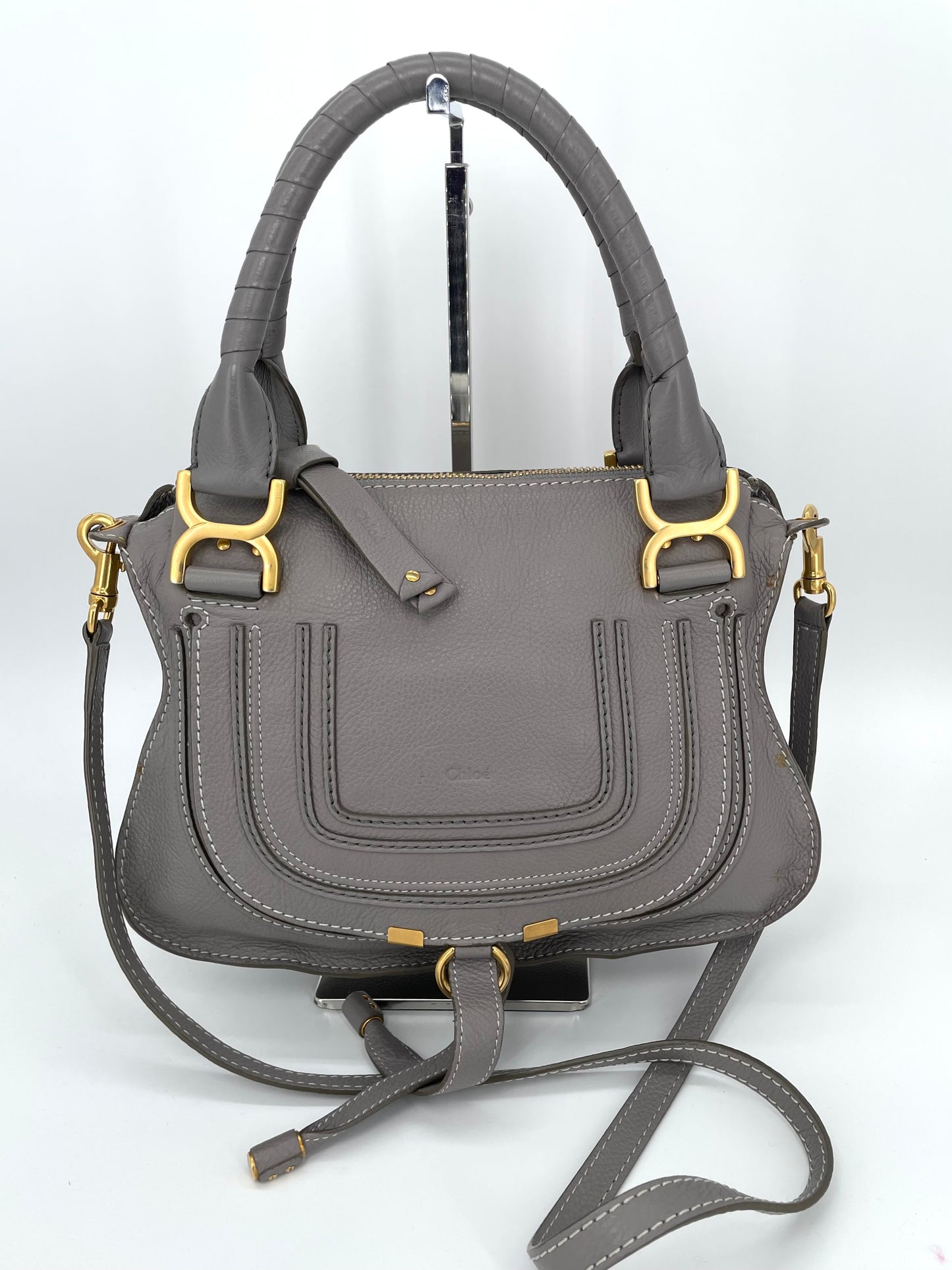 Preloved Chloe Marcie Satchel Bag with Long Strap, Small