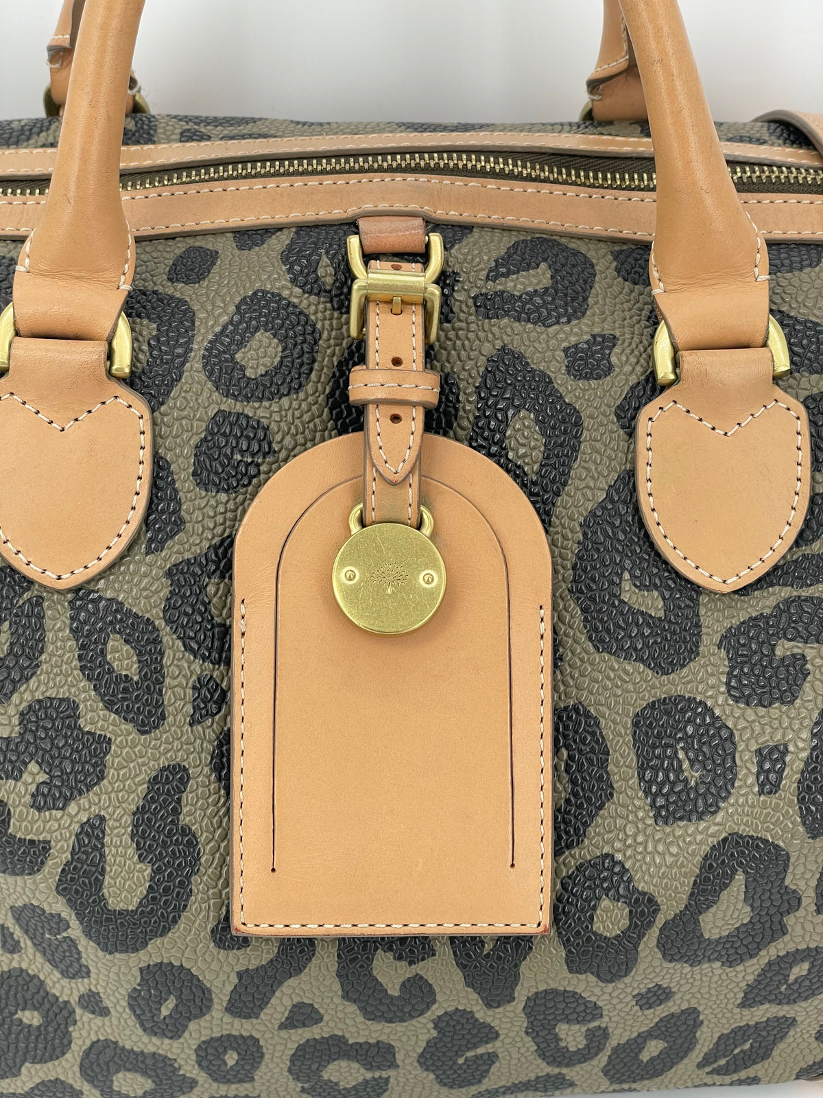 Preloved Mulberry Vintage Birds Nest Clipper Boston Bag, Small