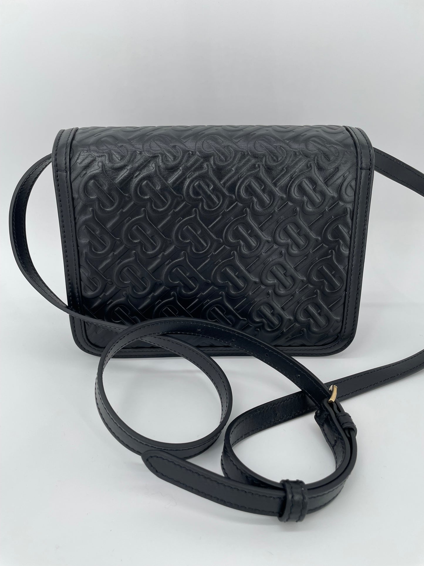 Preloved Burberry Monogram TB Shoulder Bag, Small