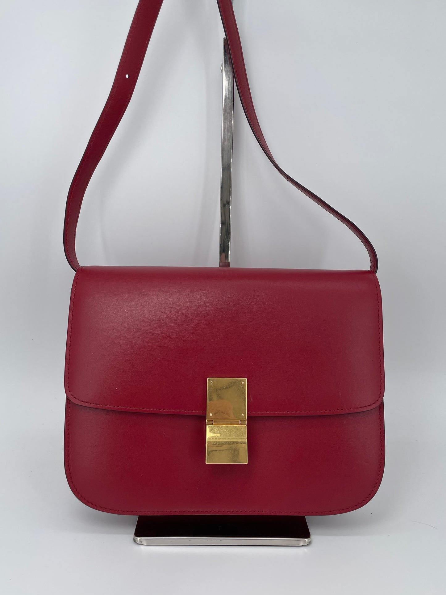 Preloved Celine Classic Box Shoulder Bag, Mesium