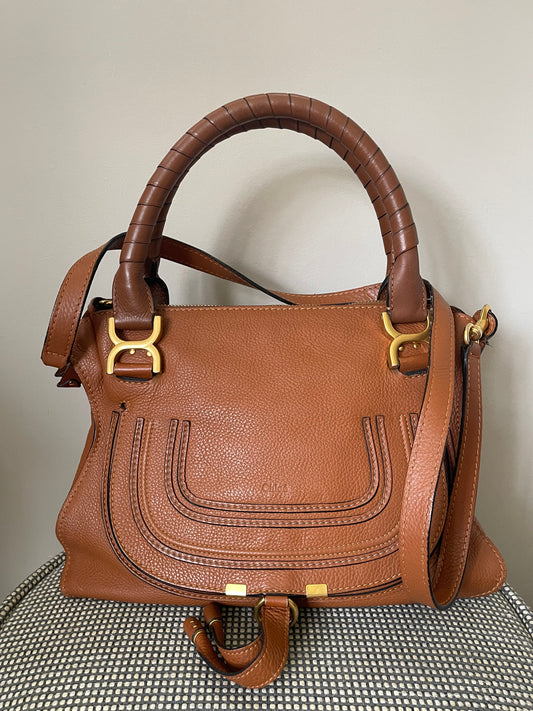 Preloved Chloe Marcie Satchel Bag with Long Strap, Medium