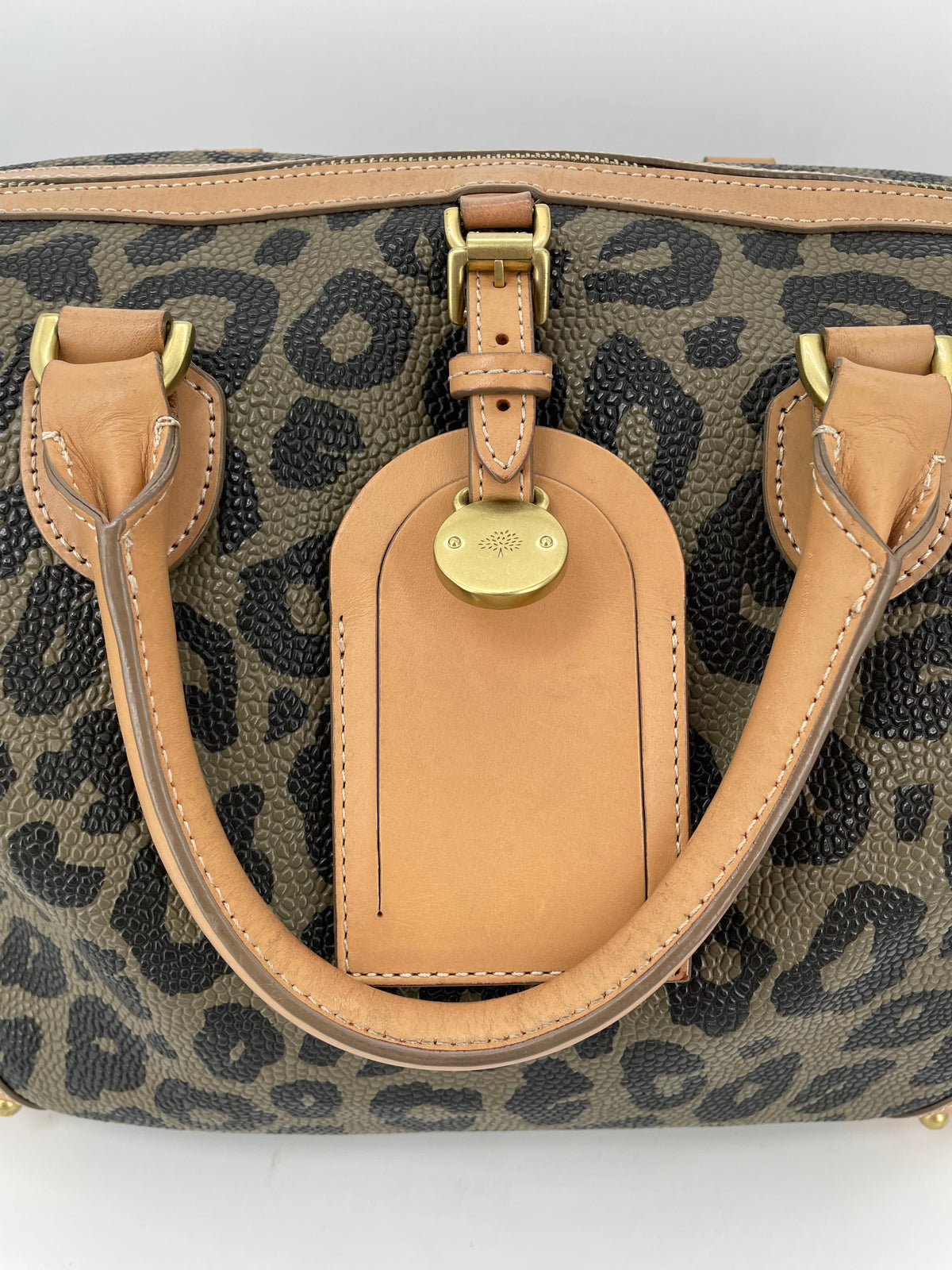 Preloved Mulberry Vintage Birds Nest Clipper Boston Bag, Small