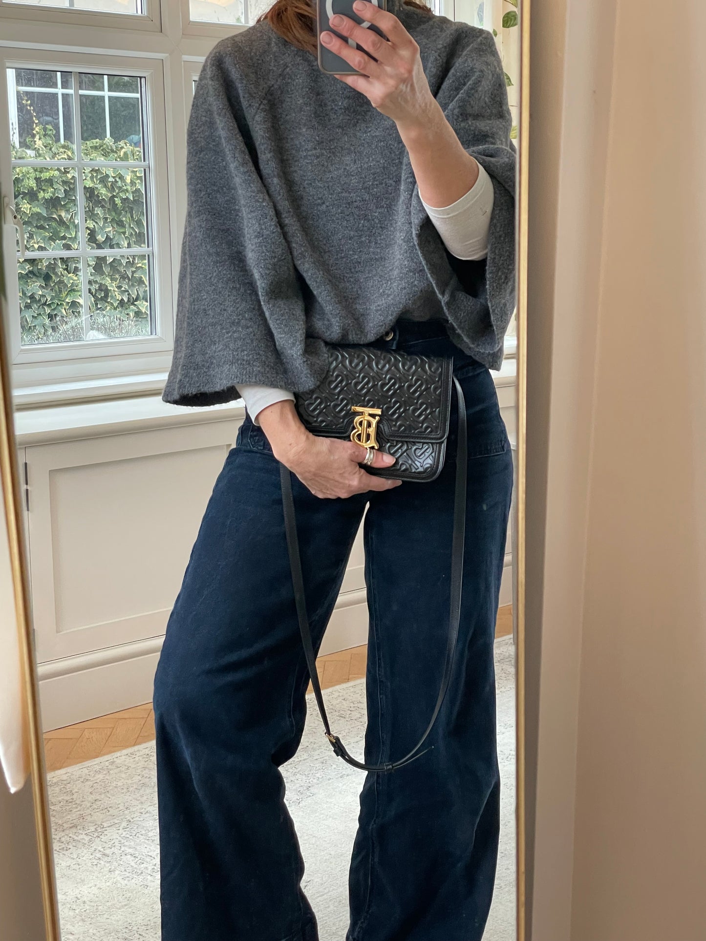 Preloved Burberry Monogram TB Shoulder Bag, Small