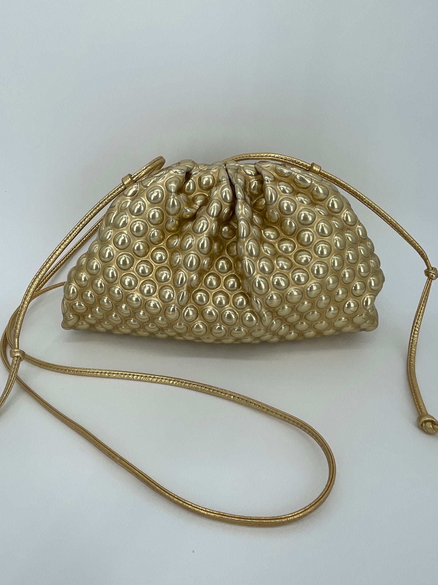Preloved Bottega Veneta Metallic Bubble Pouch, Mini