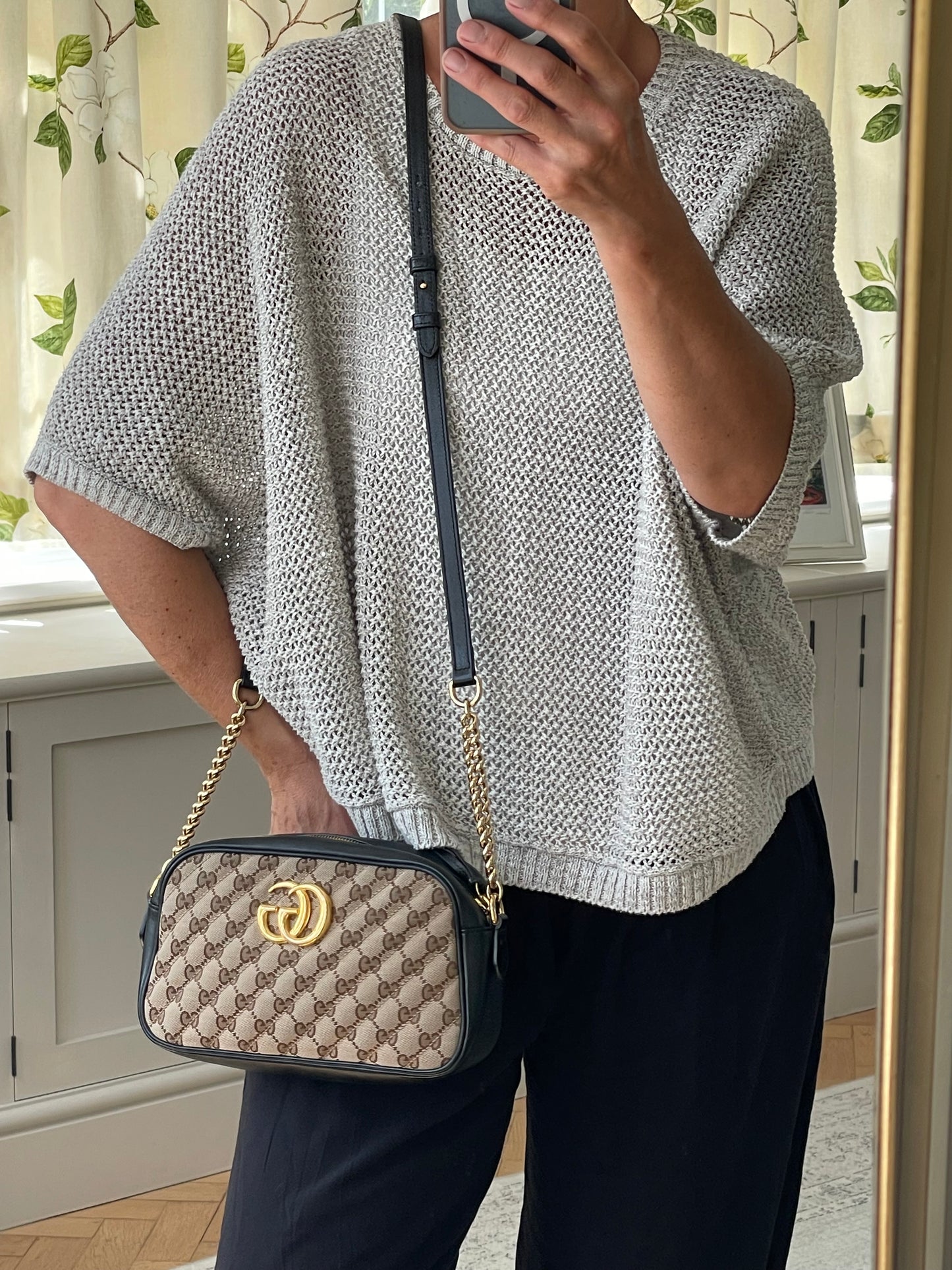 Preloved Gucci Matelasse Diagonal GG Marmont Bag, Small