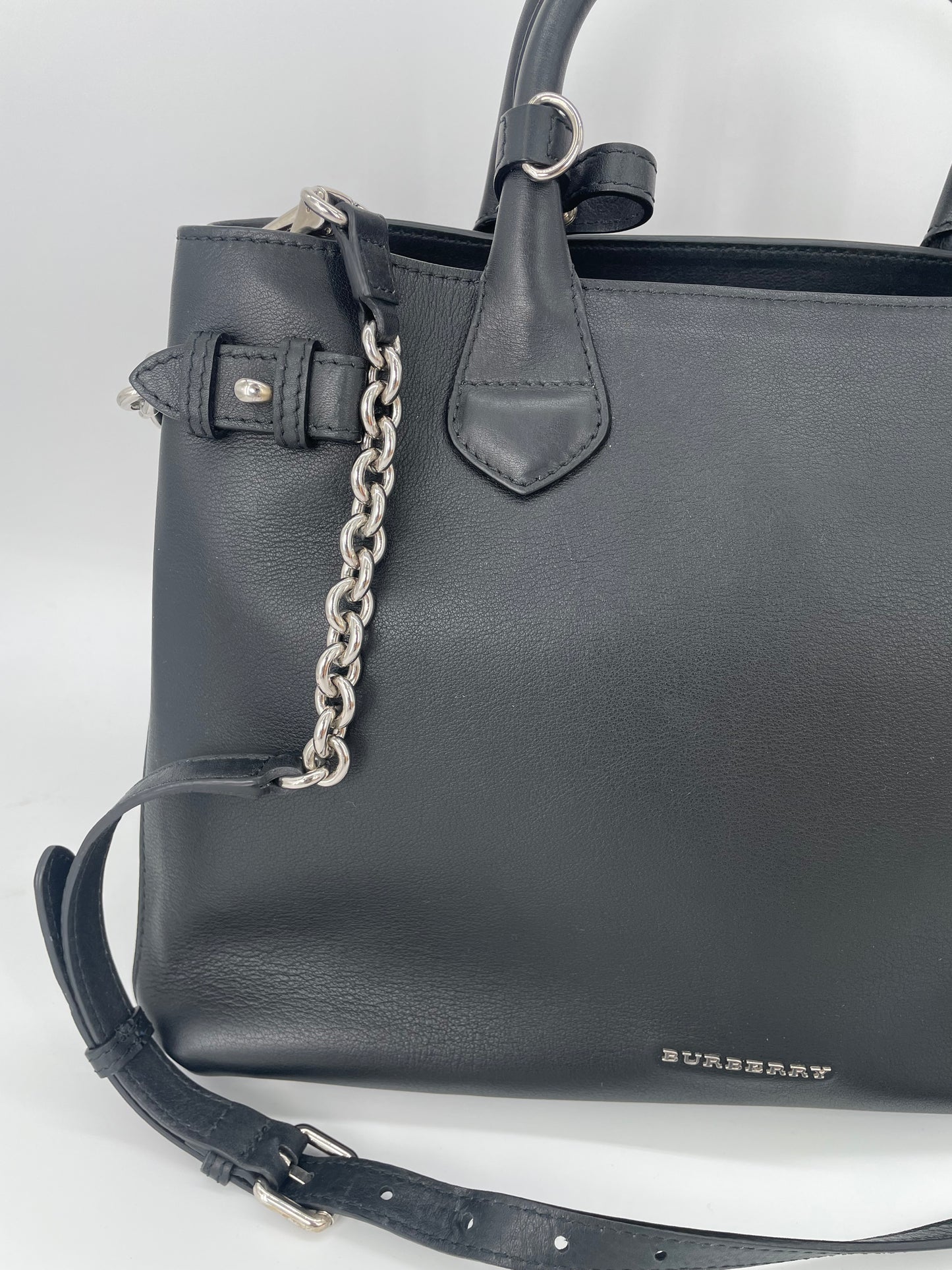 Preloved Burberry Banner Two Way Tote Bag, Medium