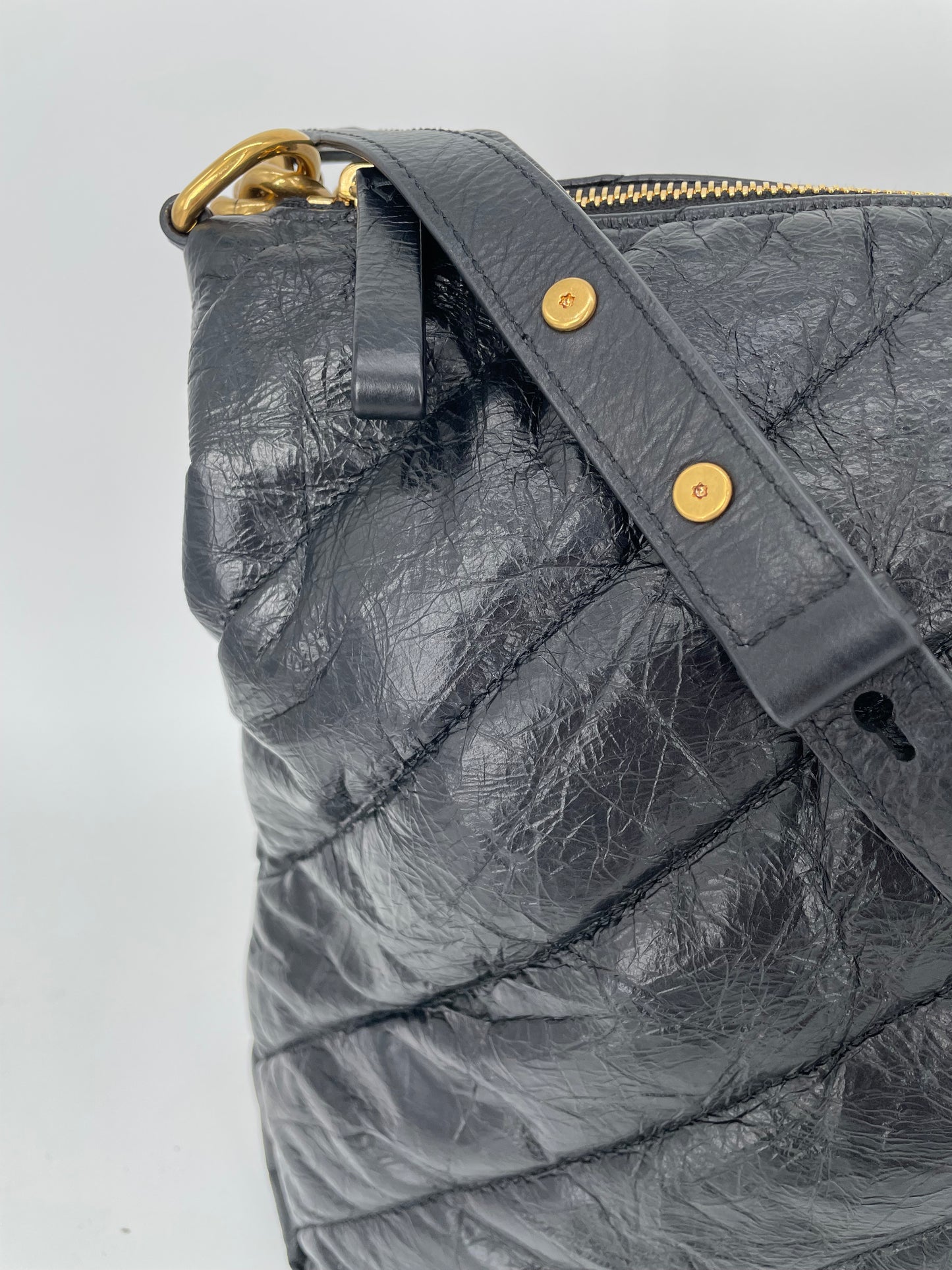 Preloved Balenciaga Quilted Crush Shoulder Bag, Medium