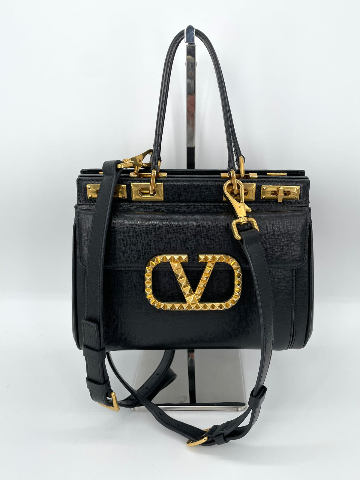Preloved Valentino Garavani Rockstud Alcove Top-Handle Bag, medium