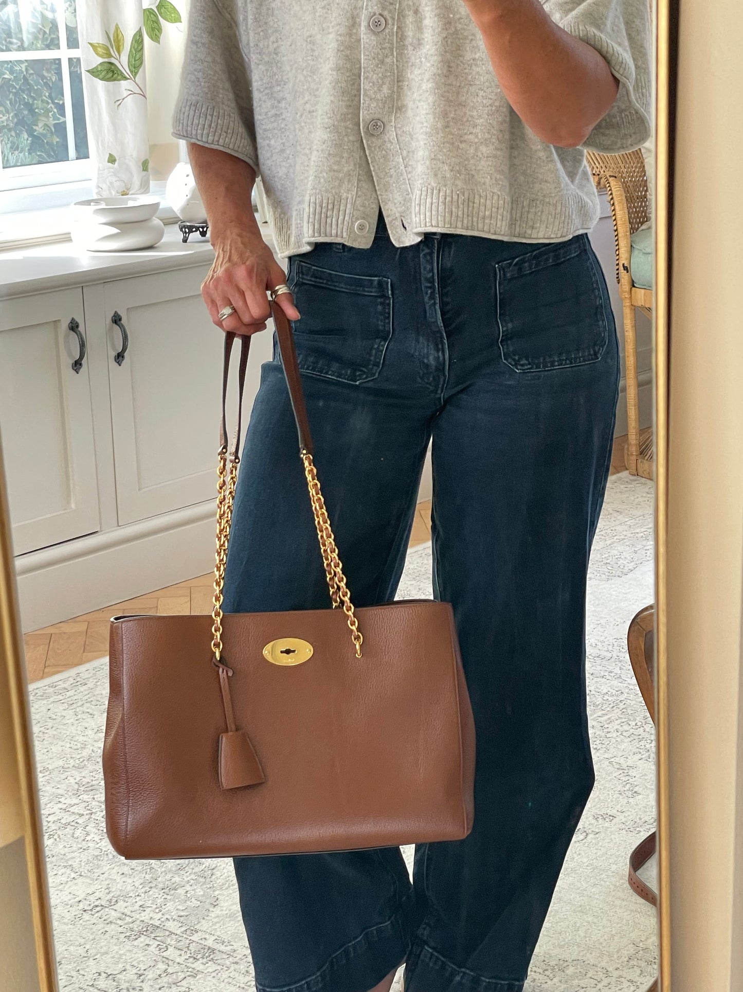 Preloved Mulberry Lily Chain Tote Bag