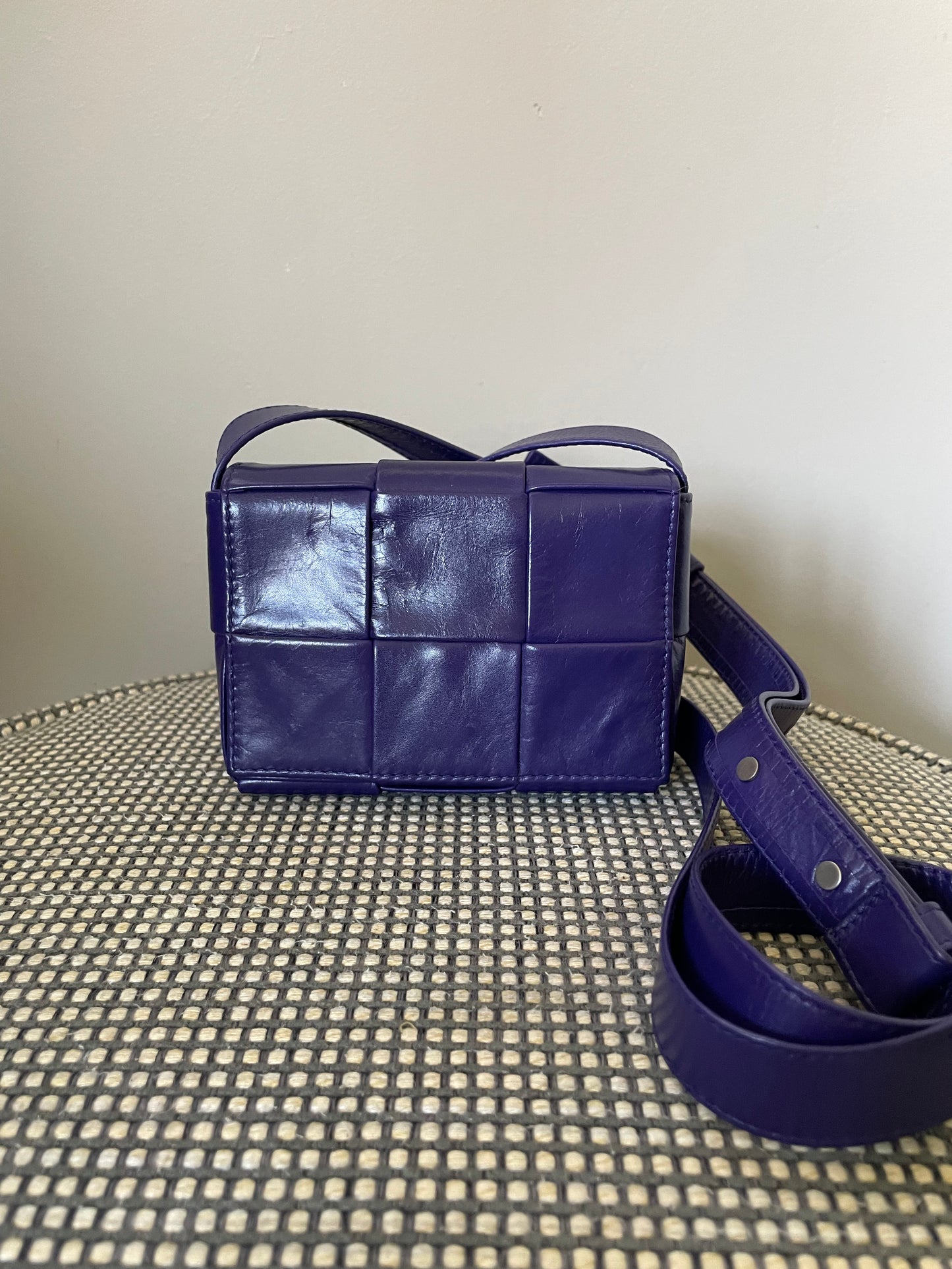 Preloved Bottega Veneta Paper Maxi Intreccio Cassette Crossbody Bag, Mini