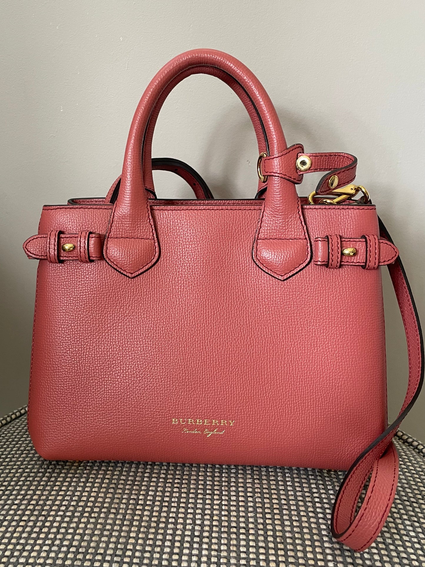 Preloved Burberry Banner Two Way Tote Bag, Small