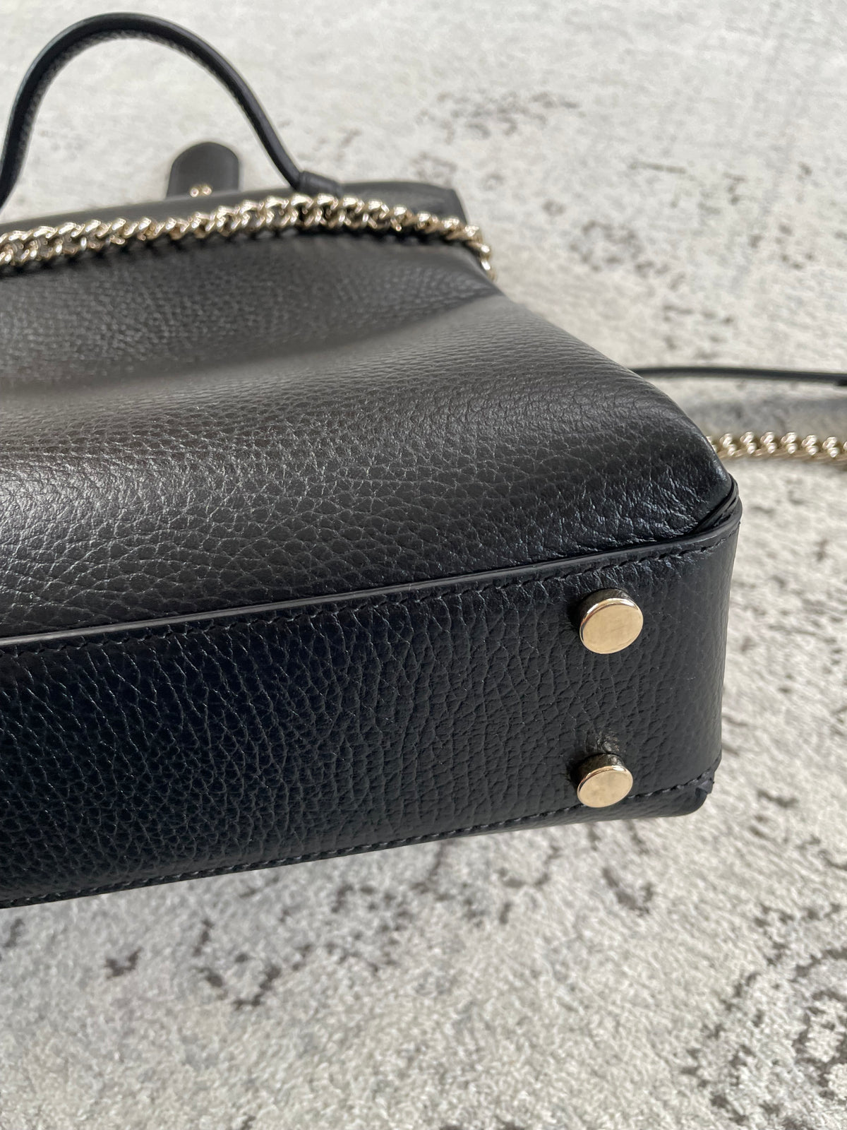 Preloved Gucci Dollar Interlocking Top Handled Shoulder Bag, Medium