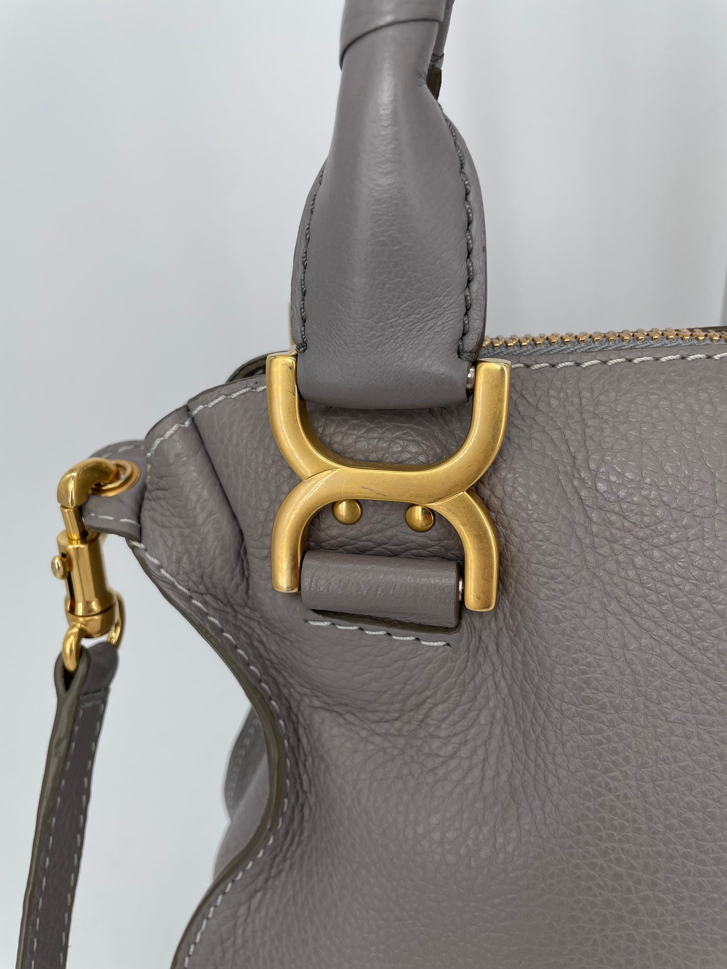 Preloved Chloe Marcie Satchel Bag with Long Strap, Small