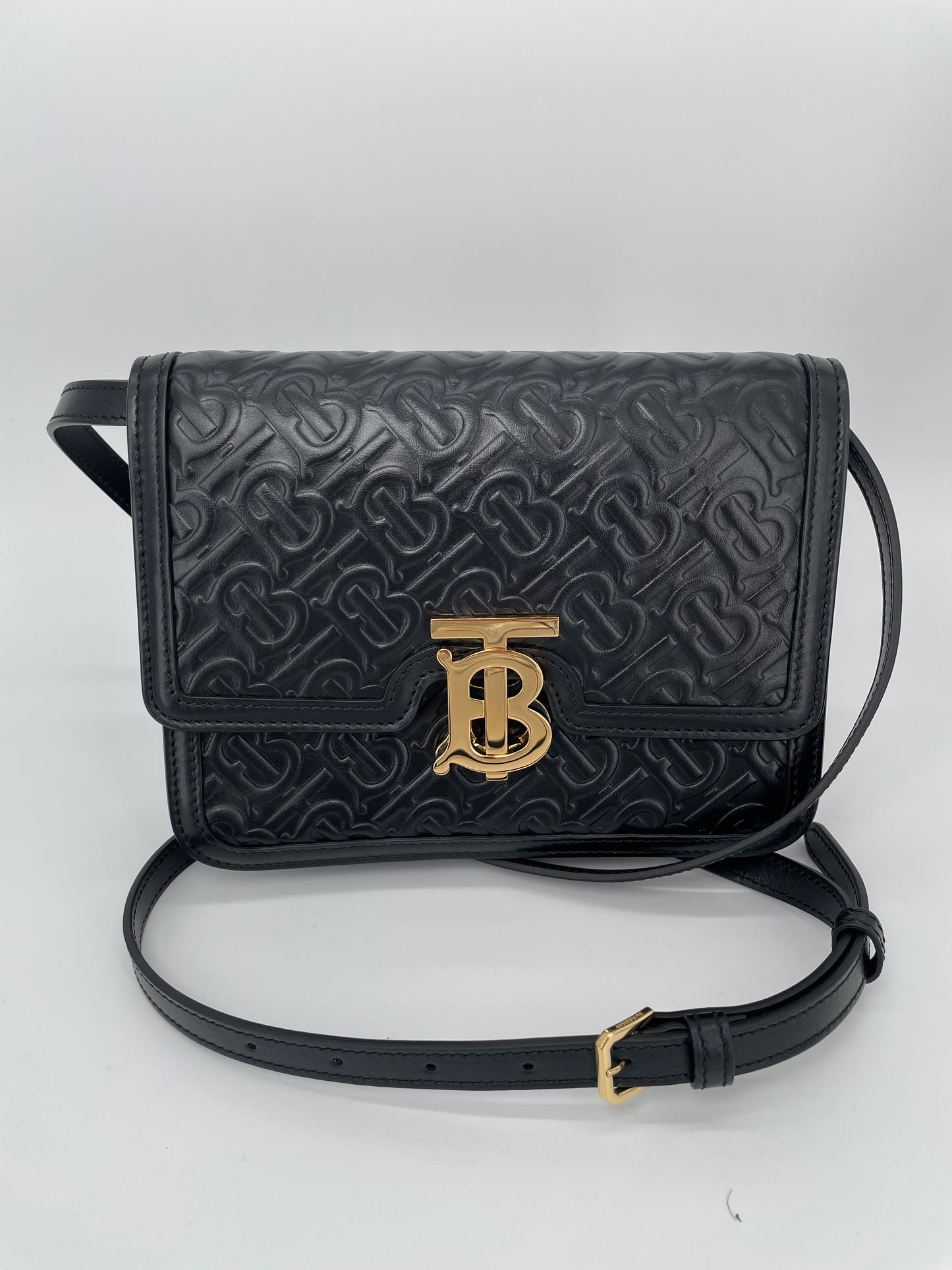 Preloved Burberry Monogram TB Shoulder Bag, Small