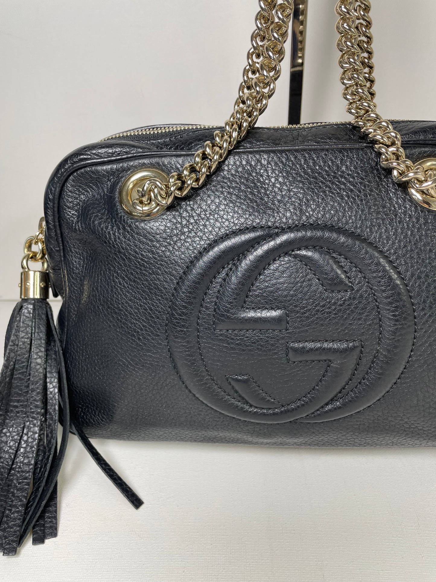 Preloved Gucci Chain Bowling Bag, Small