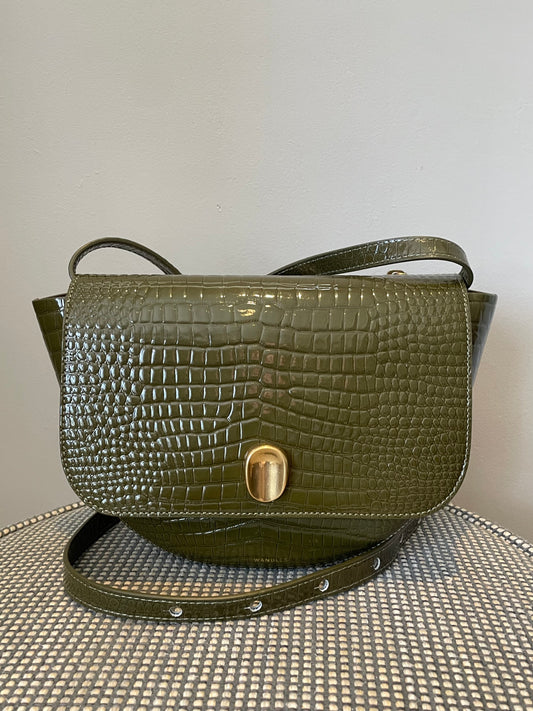 Preloved Wandler Billy Patent Moc Croc Crossbody Bag
