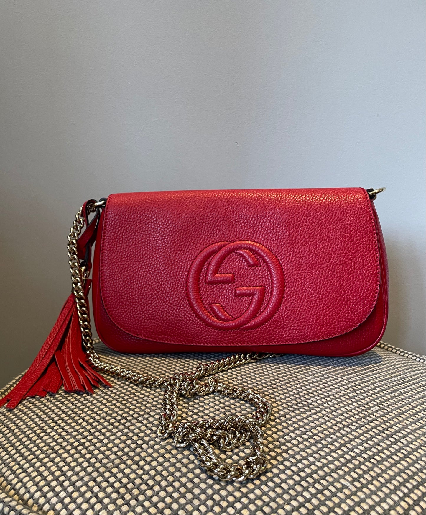 Gucci large red soho shoulder bag sale