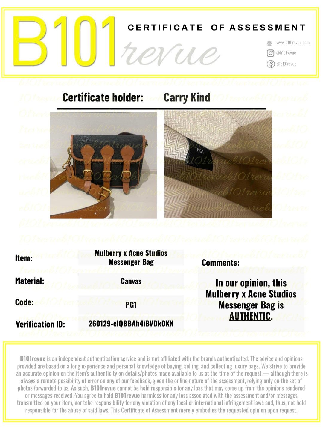 Preloved Mulberry & Acne Studios Messenger Crossbody Bag