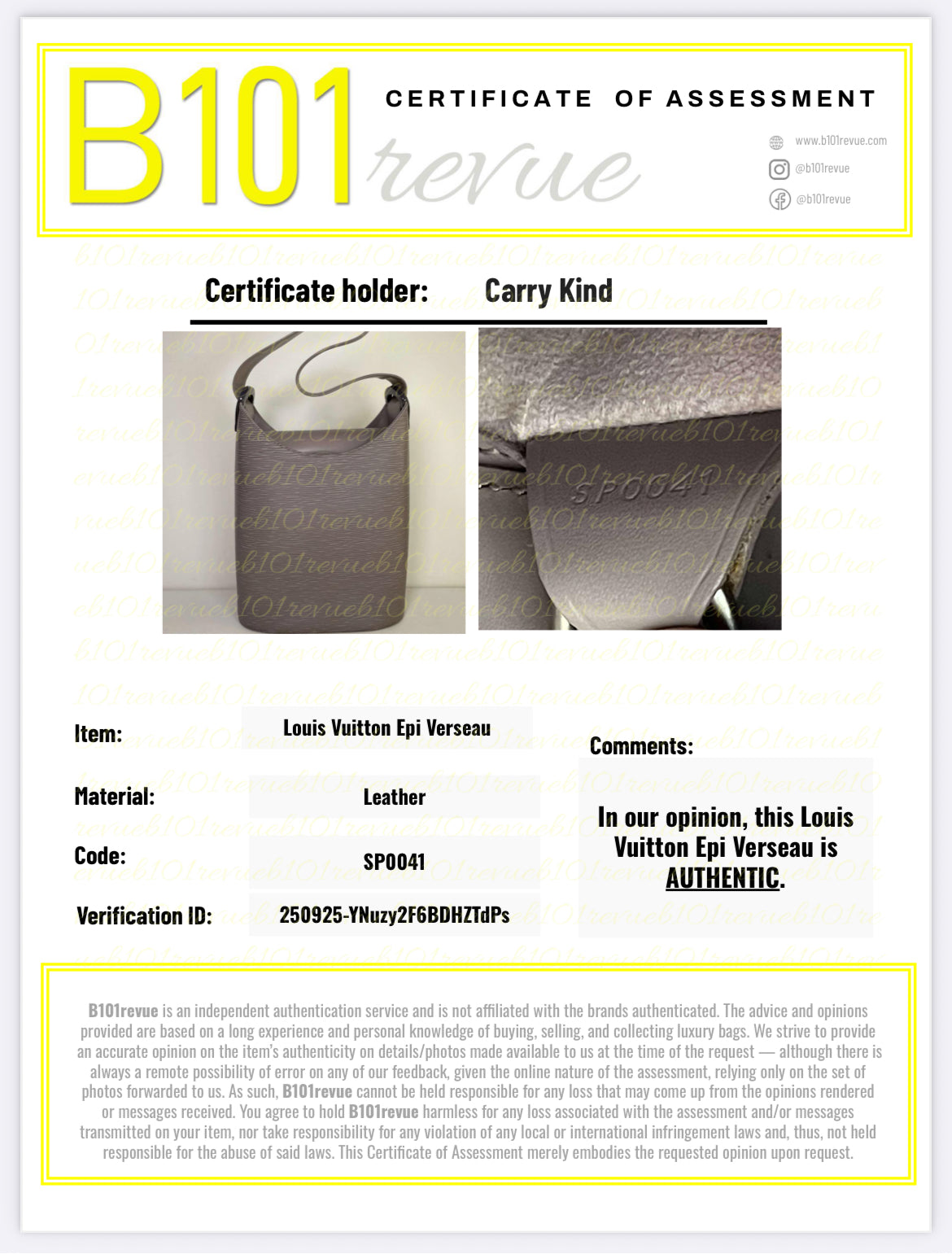 Preloved Vintage Louis Vuitton Epi Leather  Verseau Bucket Bag