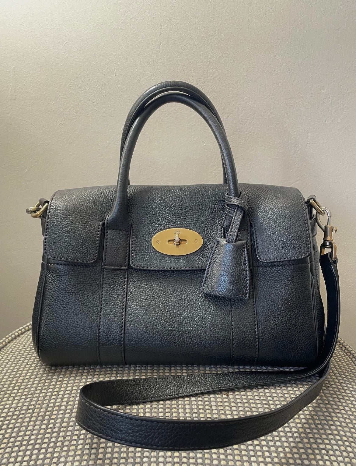 Preloved Mulberry Bayswater Satchel Bag with Long Strap, Small