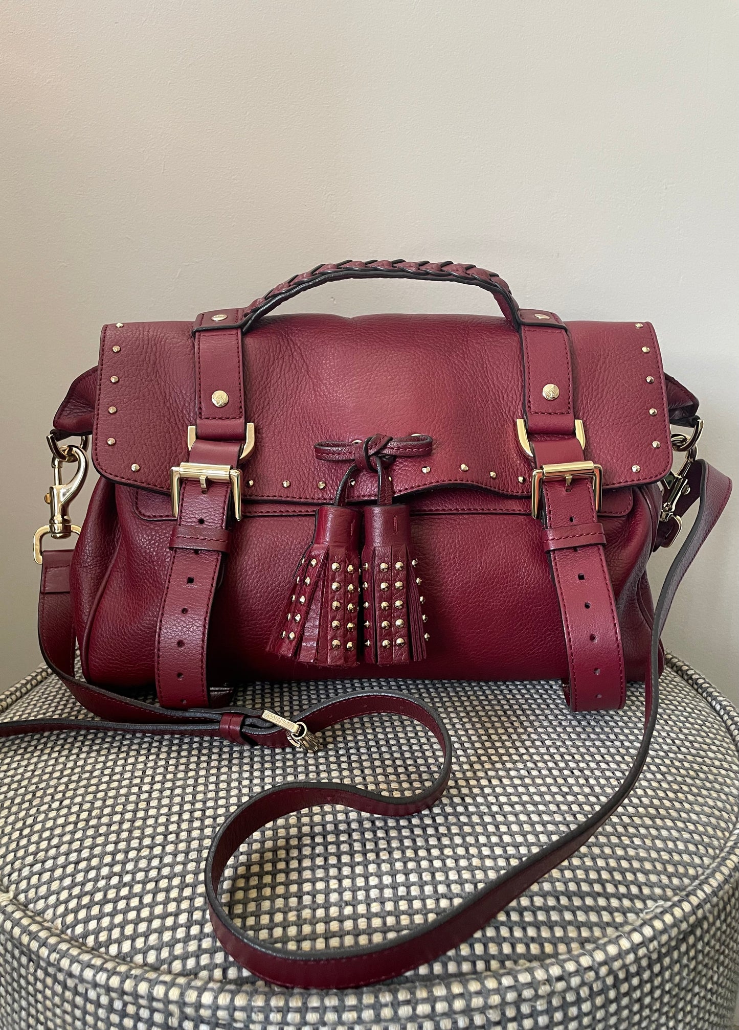 Preloved Mulberry Alexa Tassel Satchel, Medium