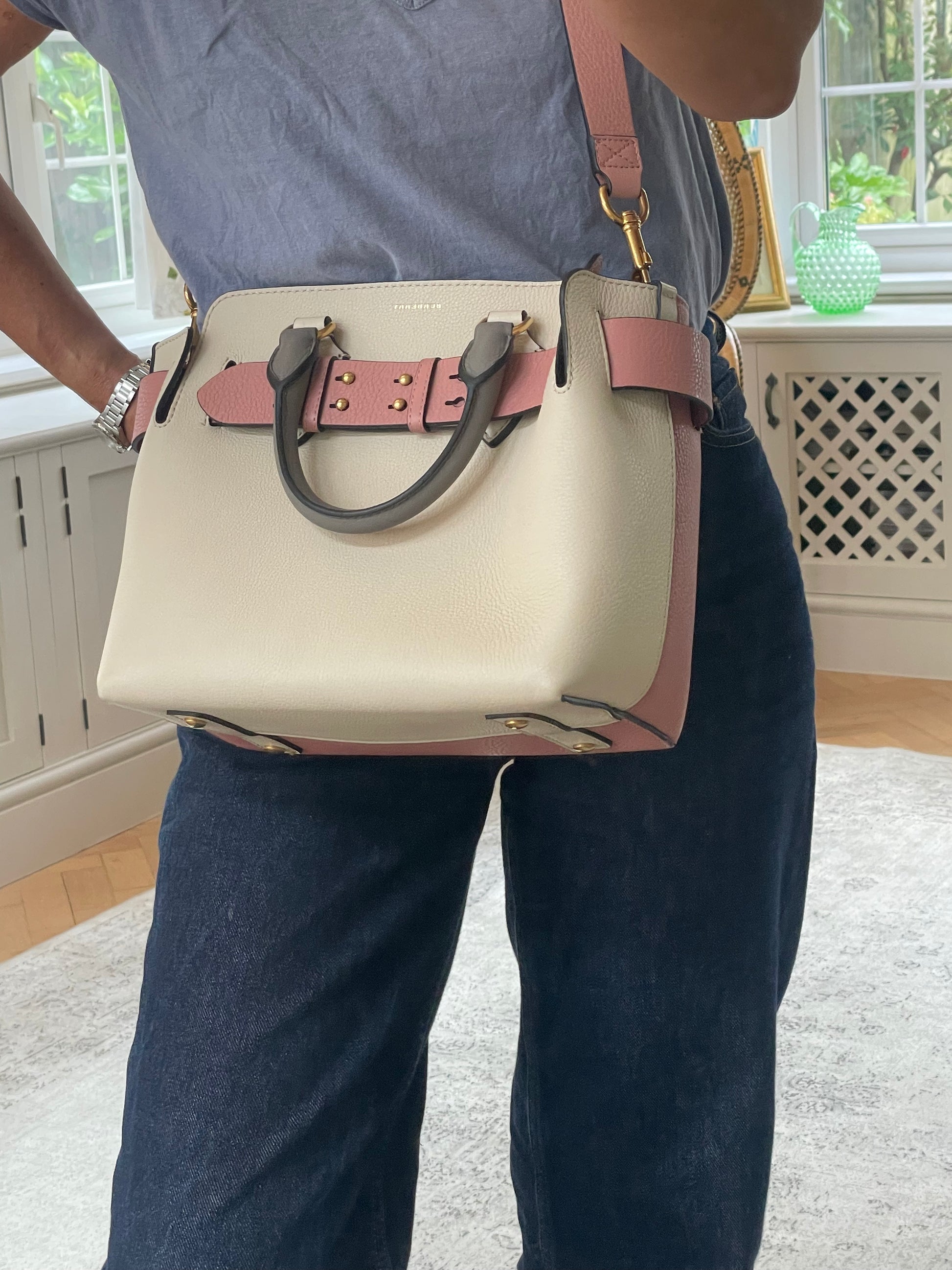 Preloved Burberry Belt Tote Bag Small