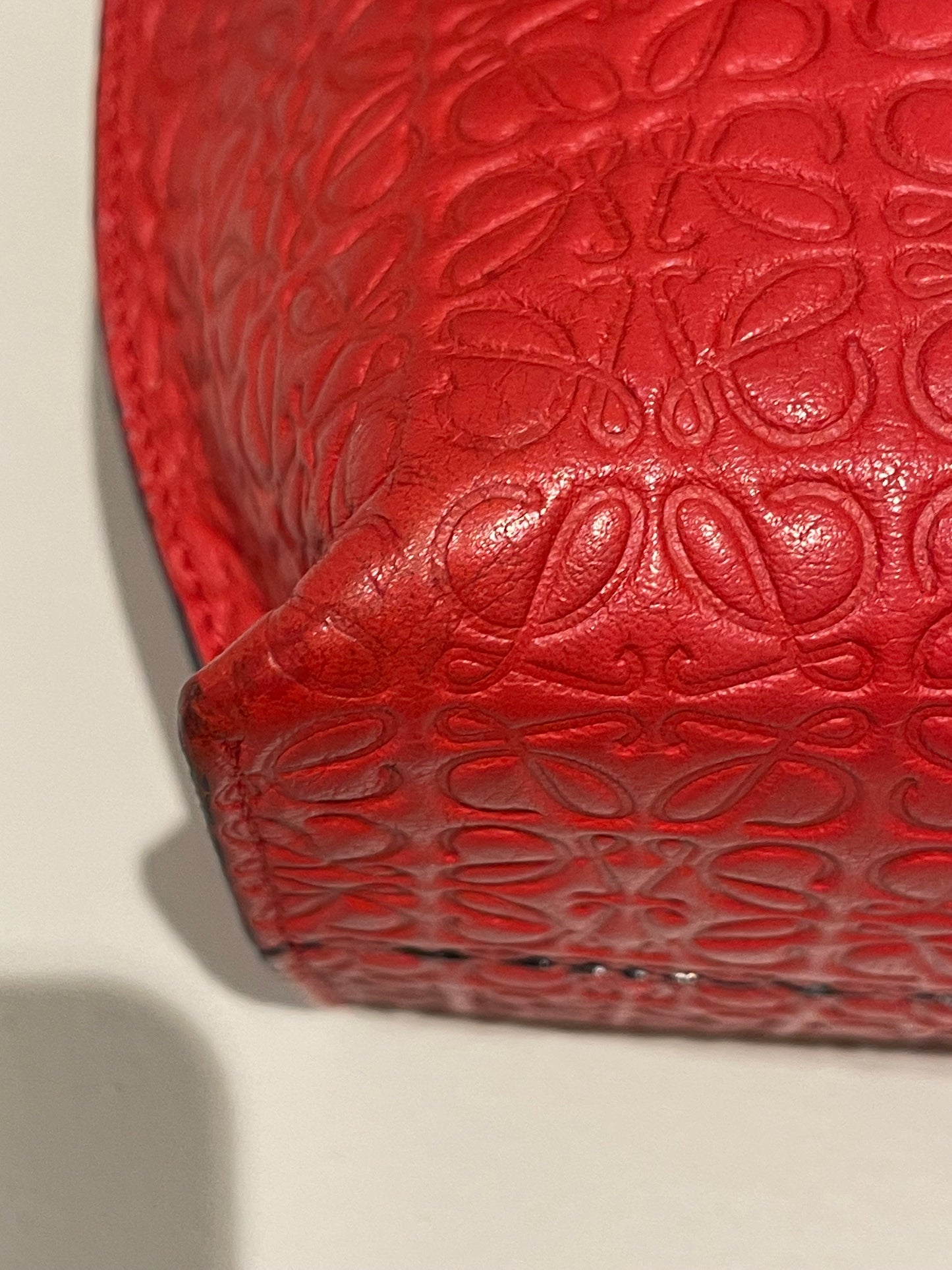 Preloved Loewe Avenue Embossed Shoulder Bag