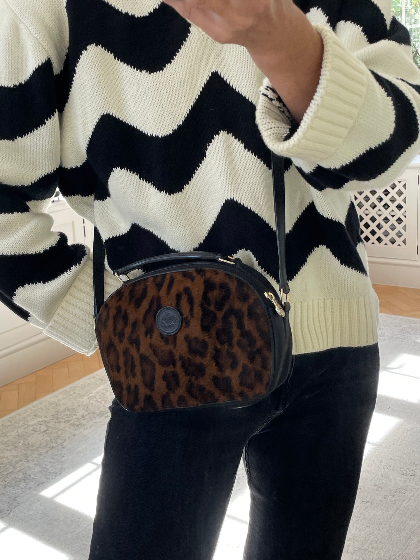 Preloved, Vintage Fendi Leopard Print Crossbody Bag