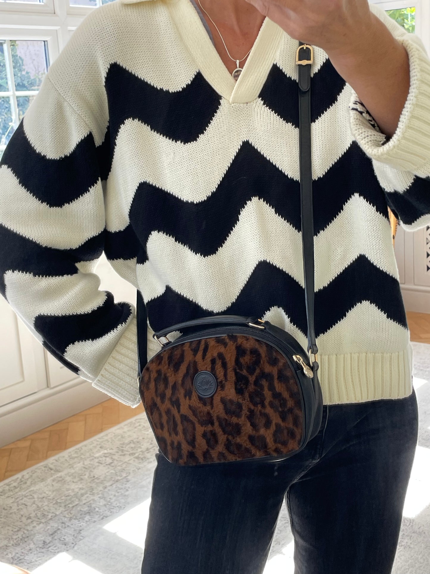 Preloved, Vintage Fendi Leopard Print Crossbody Bag