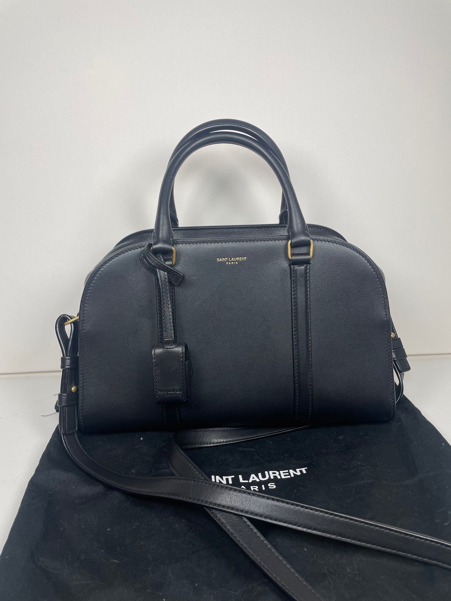 Preloved Saint Laurent Lock  Duffle Top Handle Bag, Baby