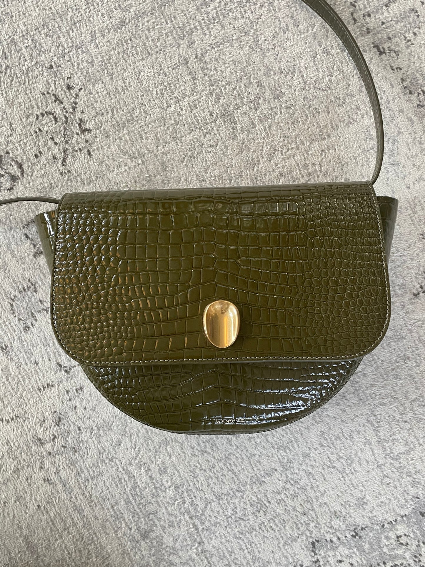 Preloved Wandler Billy Patent Moc Croc Crossbody Bag