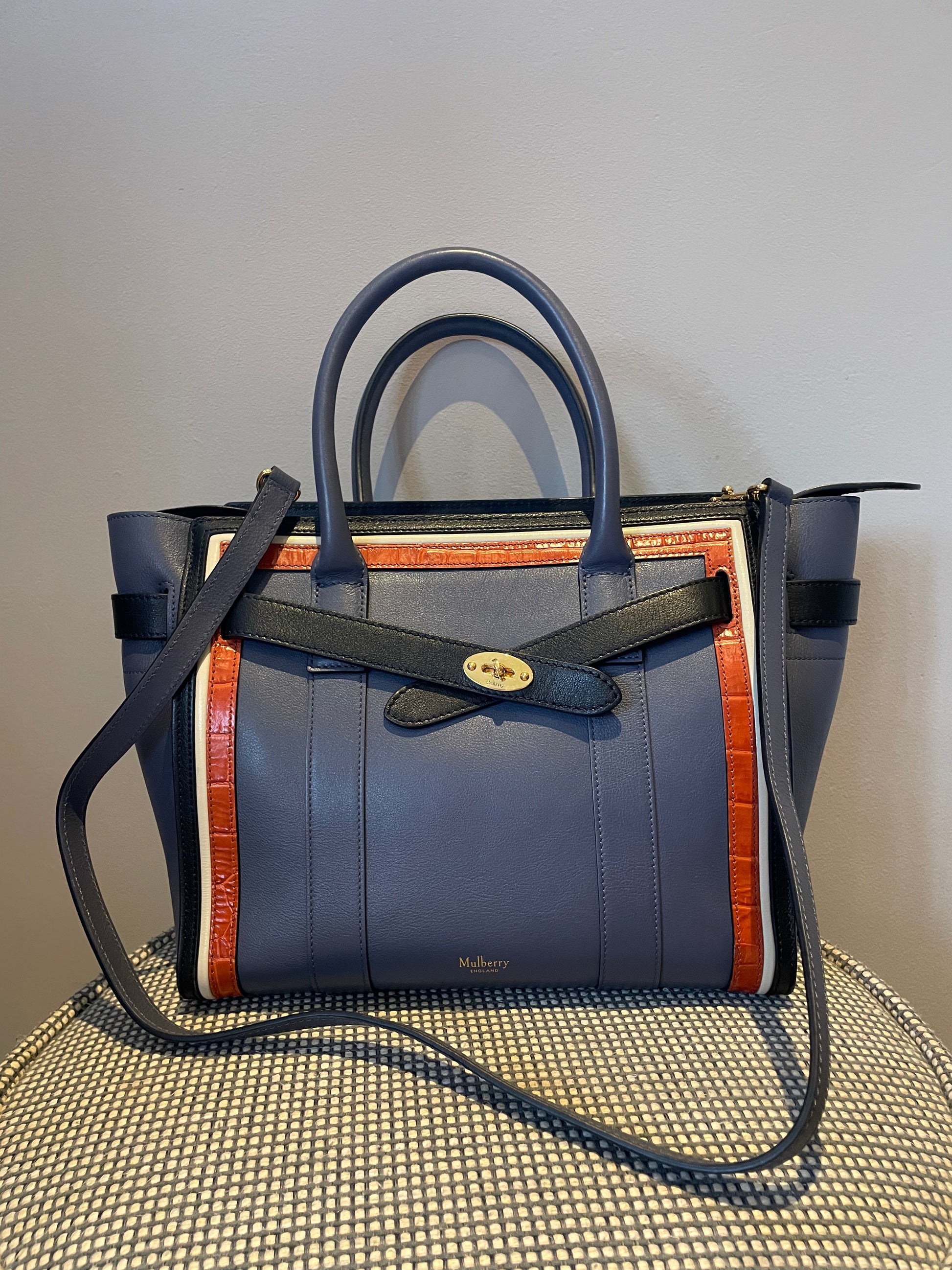 Preloved Mulberry Zipped Bayswater Shoulder Bag Small Carry Kind