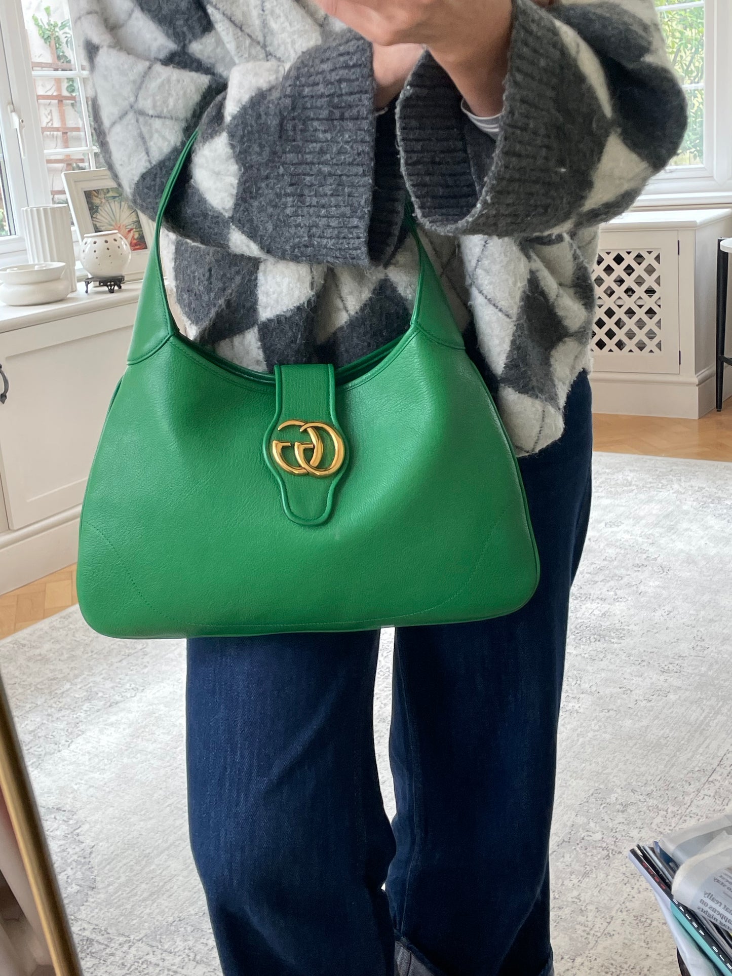 Preloved Gucci Aphrodite Shoulder Hobo Bag, Medium