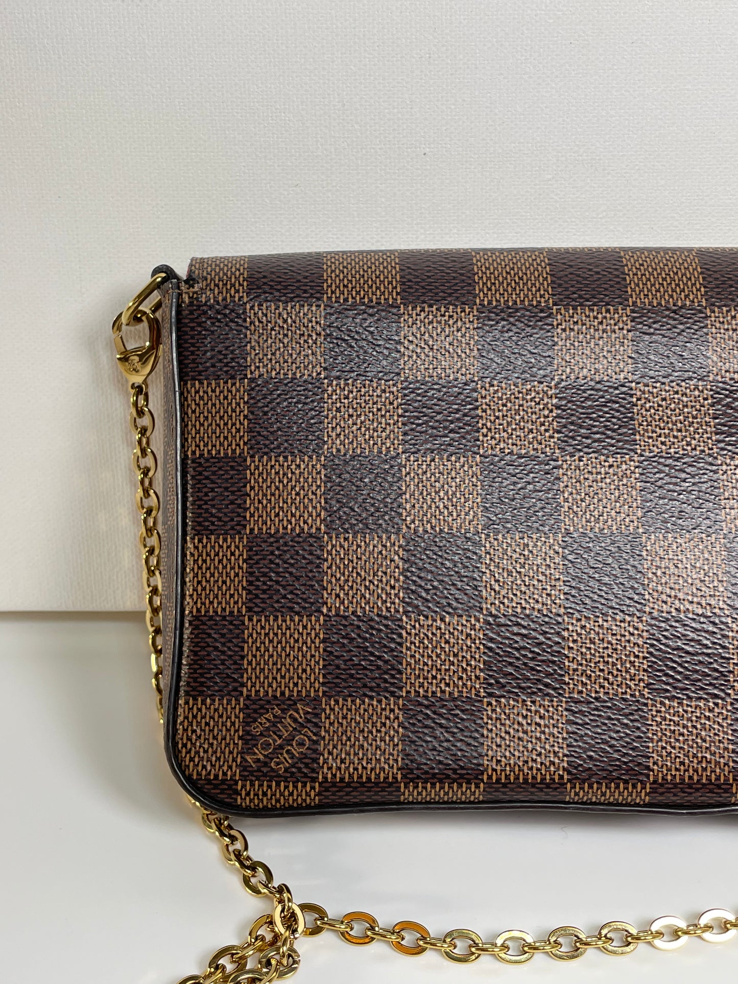 Preloved Louis Vuitton Pochette Felicie in Damier Ebene Canvas with inserts