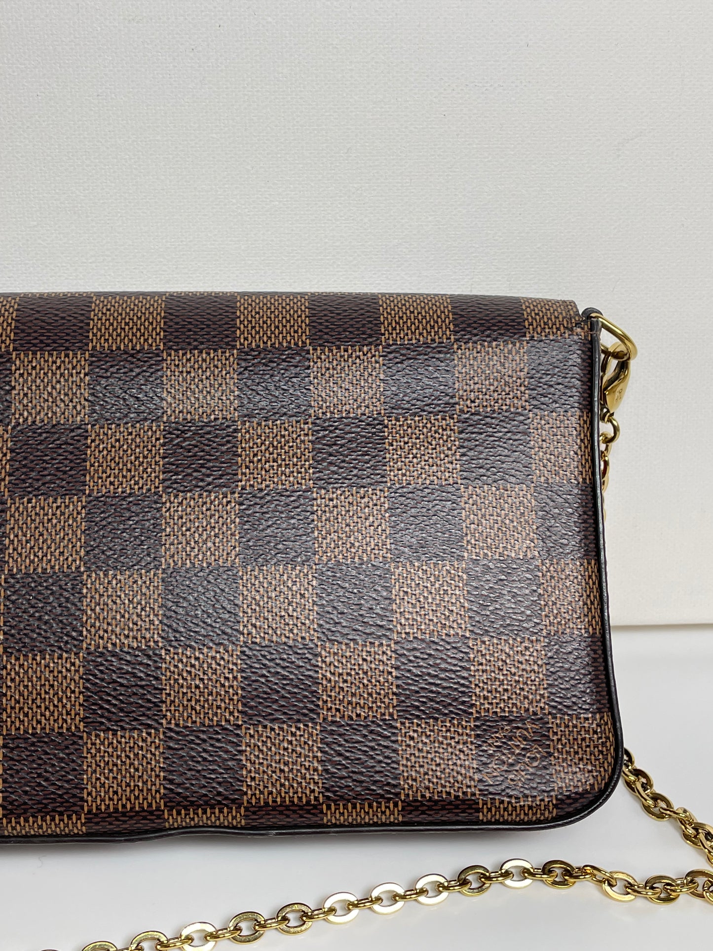 Preloved Louis Vuitton Pochette Felicie in Damier Ebene Canvas with inserts