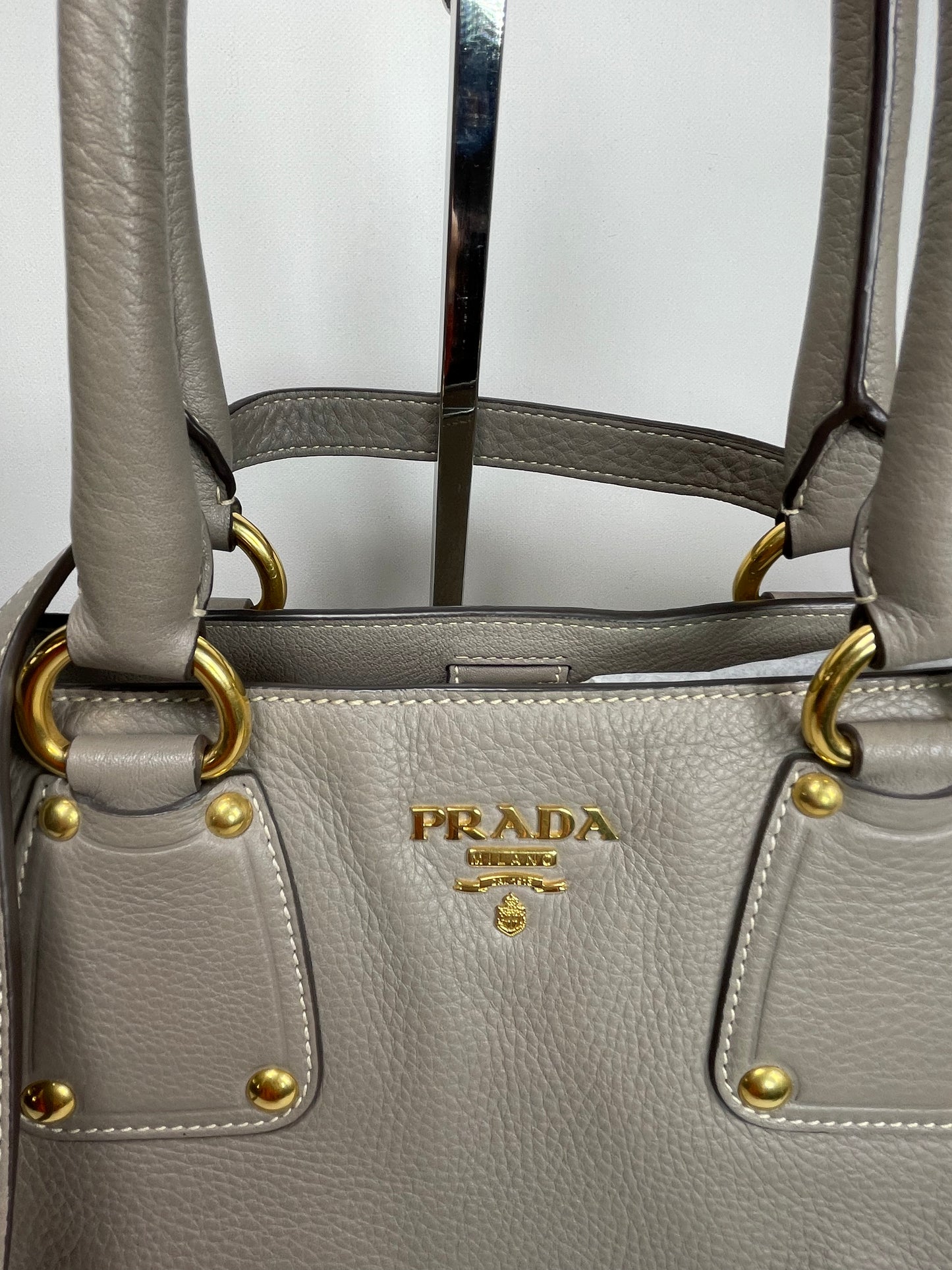 Preloved Prada Vitello Daino Convertible Tote Bag, Large