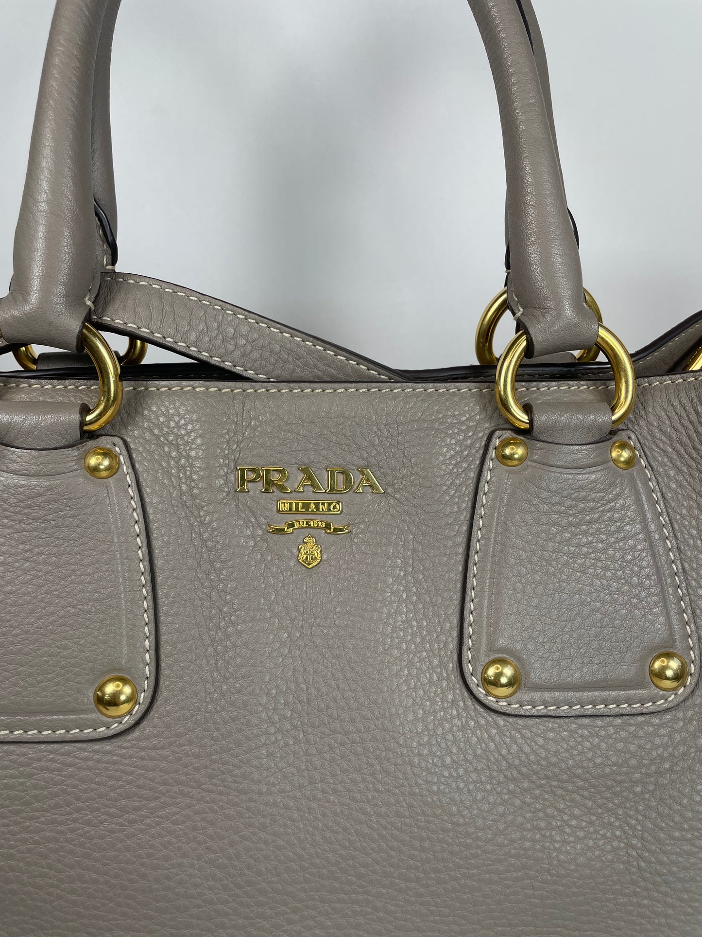 Preloved Prada Vitello Daino Convertible Tote Bag, Large