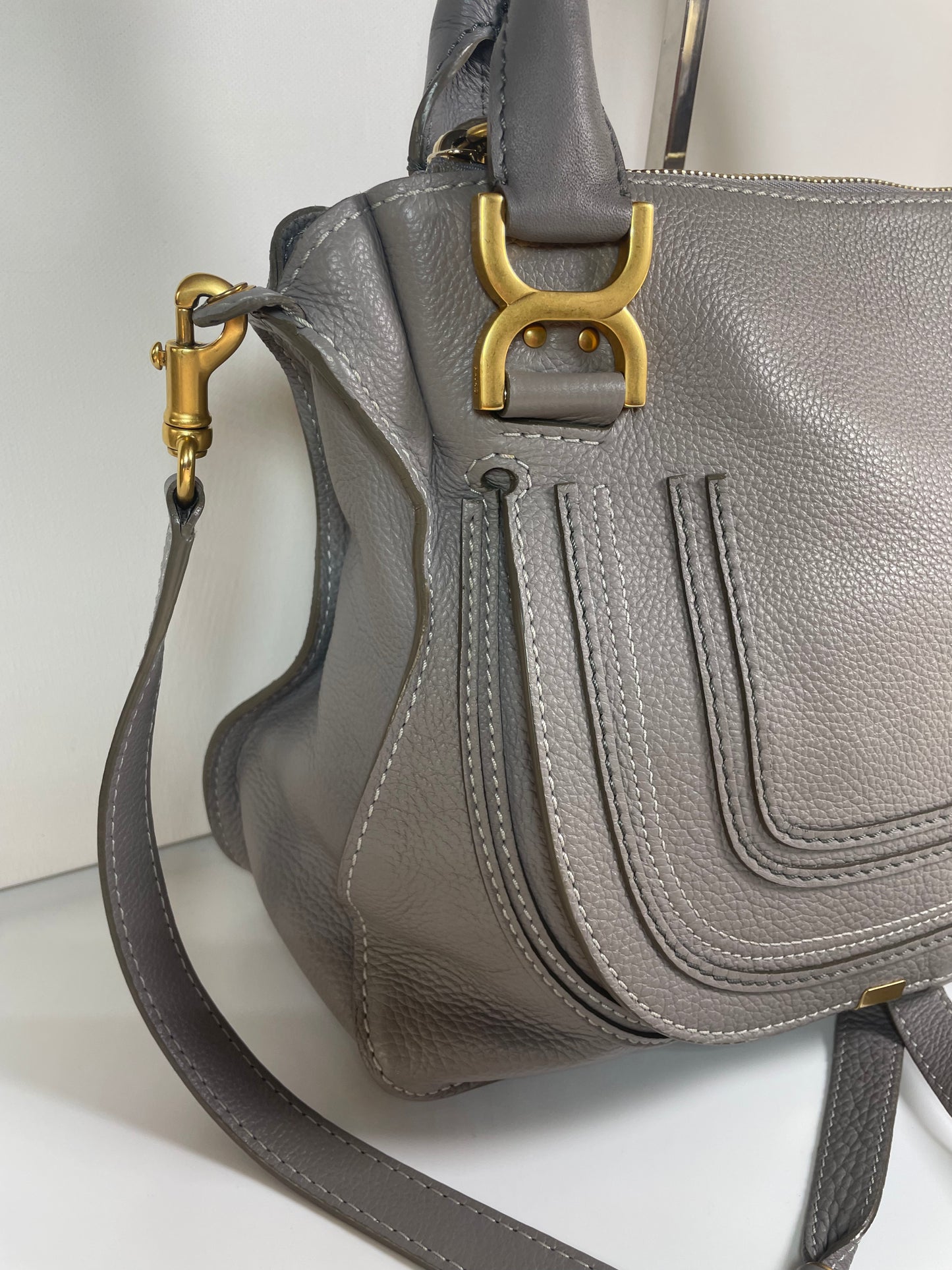 Preloved Chloe Marcie Two Handle Satchel Bag with Long Strap