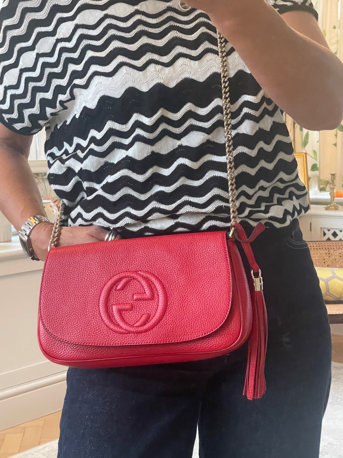 Gucci fanny pack with chain sale