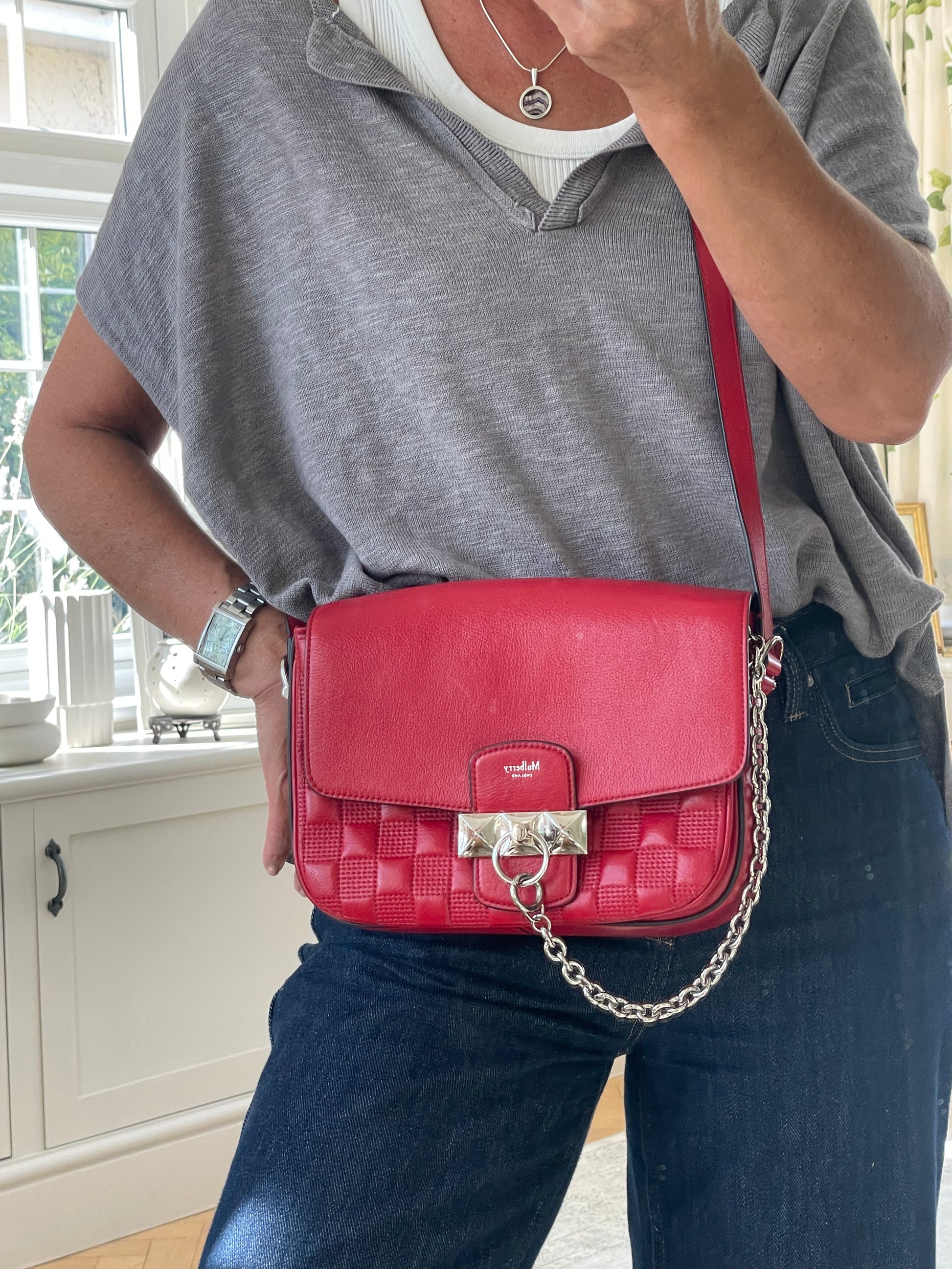 Preloved Mulberry Keeley Satchel Shoulder Bag Carry Kind